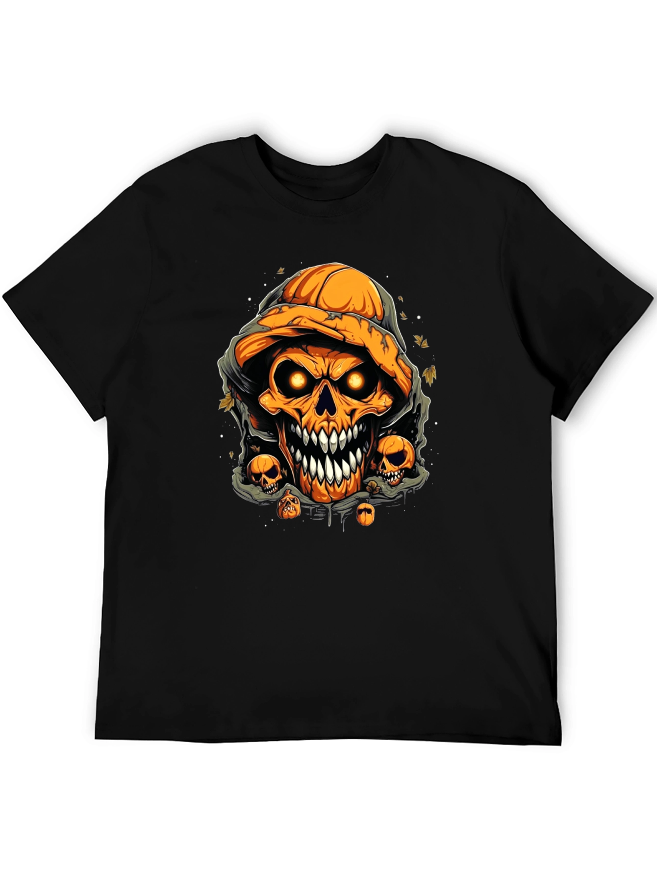 Halloween Pumpkin Skull Graphic Tee