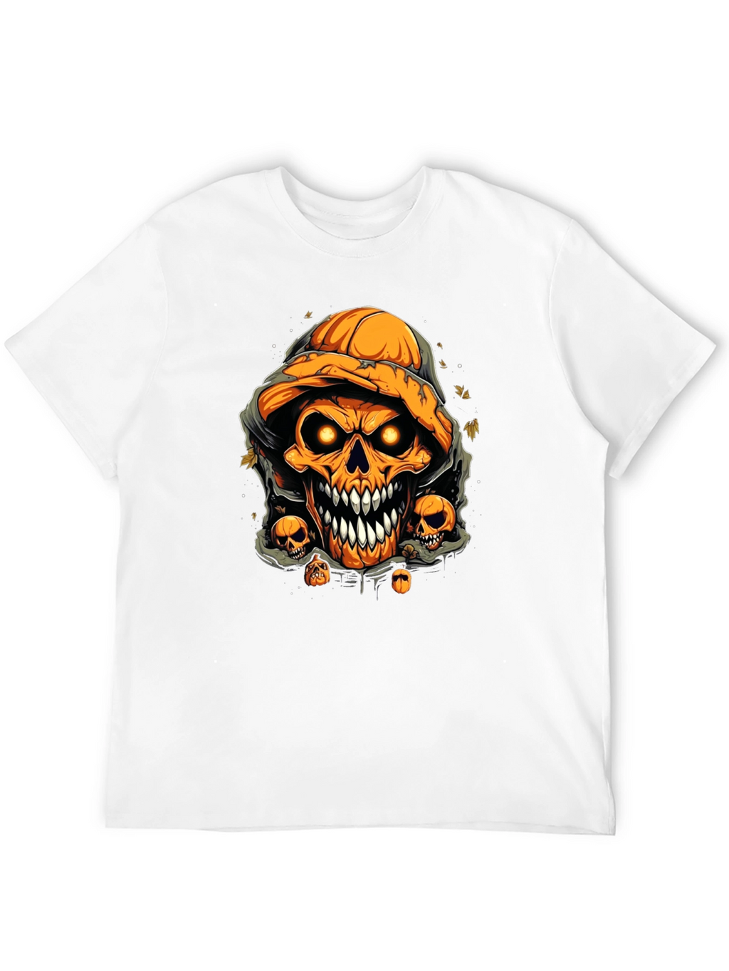 Halloween Pumpkin Skull Graphic Tee