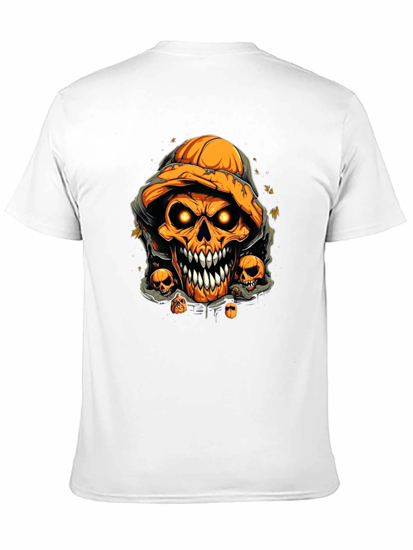 Halloween Pumpkin Skull Graphic Tee