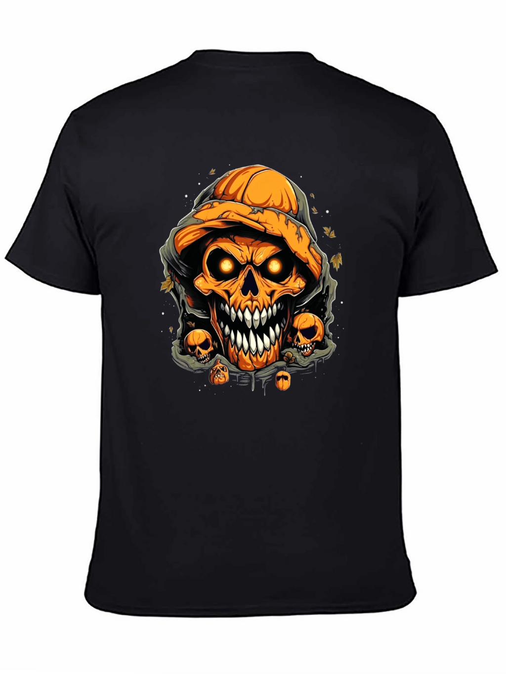 Halloween Pumpkin Skull Graphic Tee