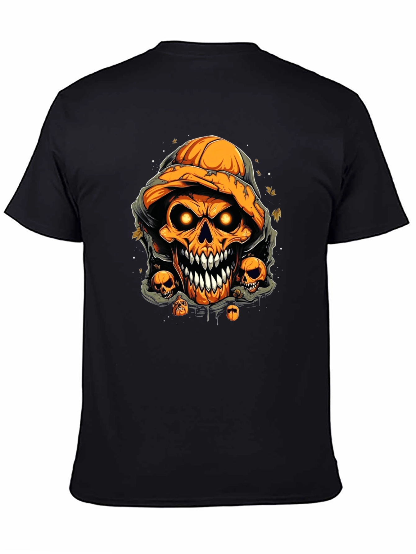 Halloween Pumpkin Skull Graphic Tee