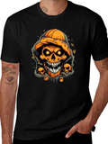 Halloween Pumpkin Skull Graphic Tee