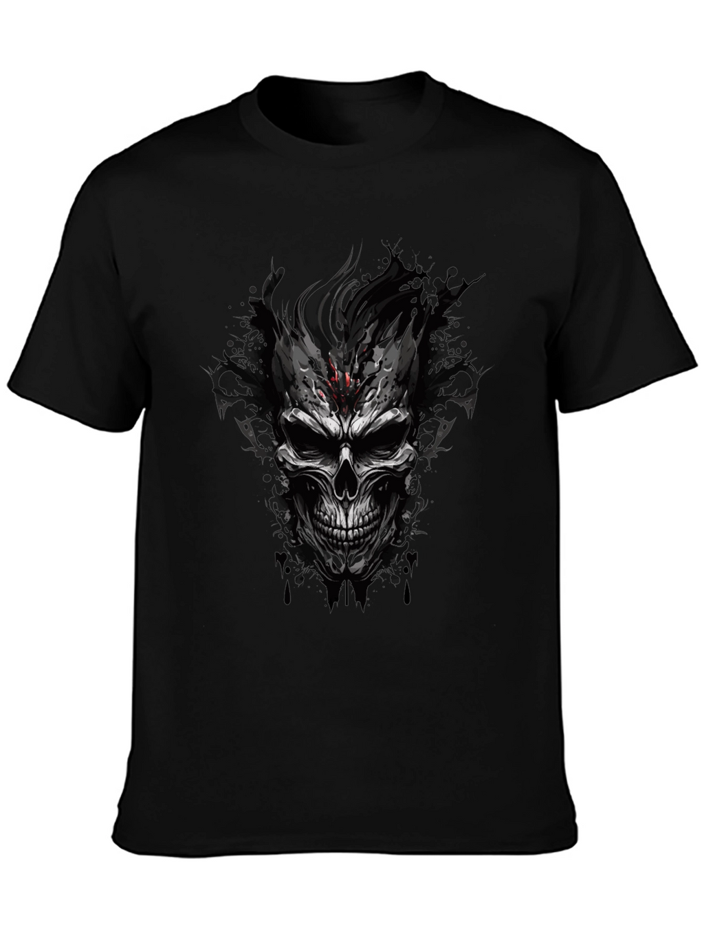 Edgy Skull Graphic Black T-Shirt