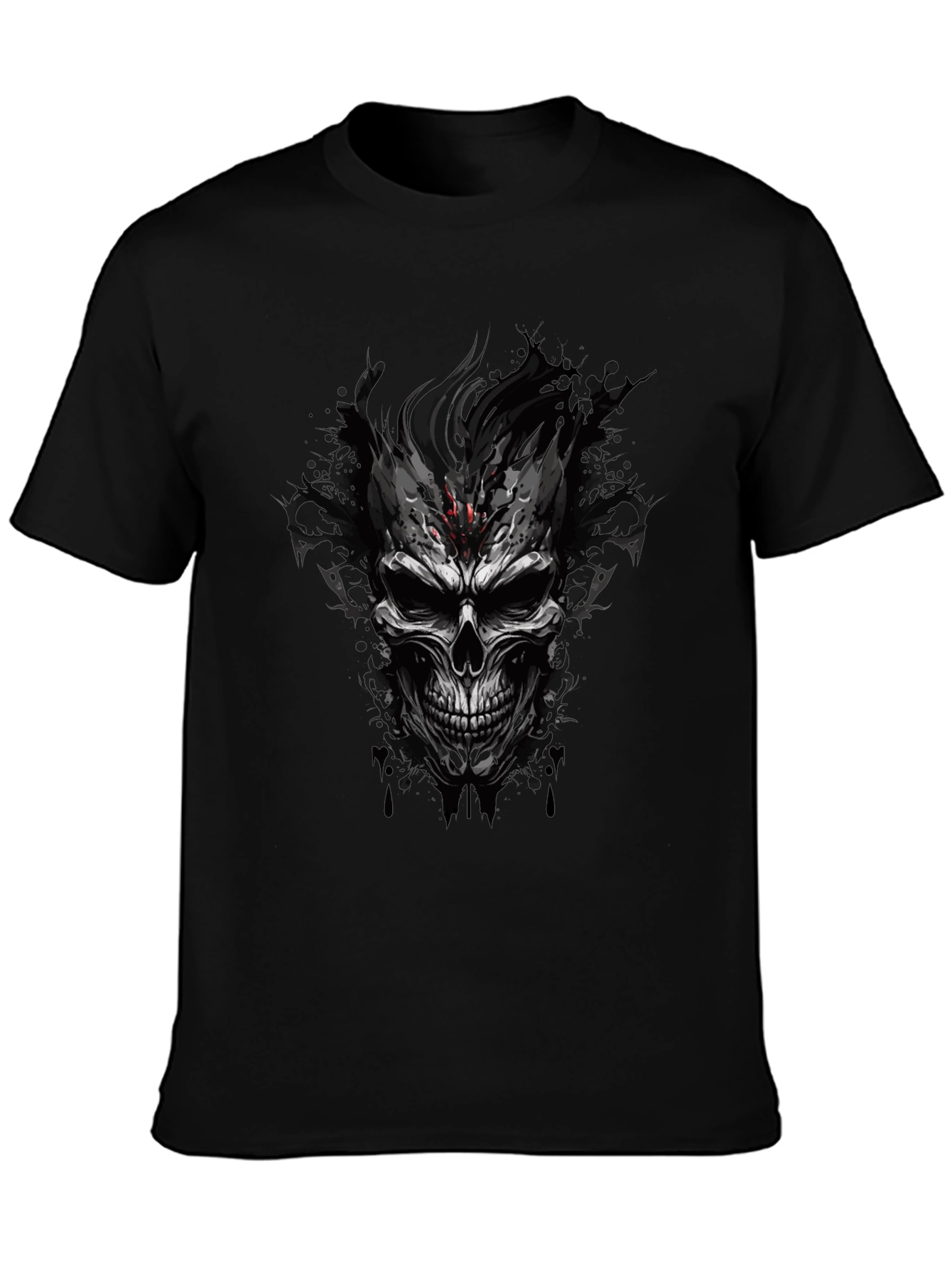 Edgy Skull Graphic Black T-Shirt