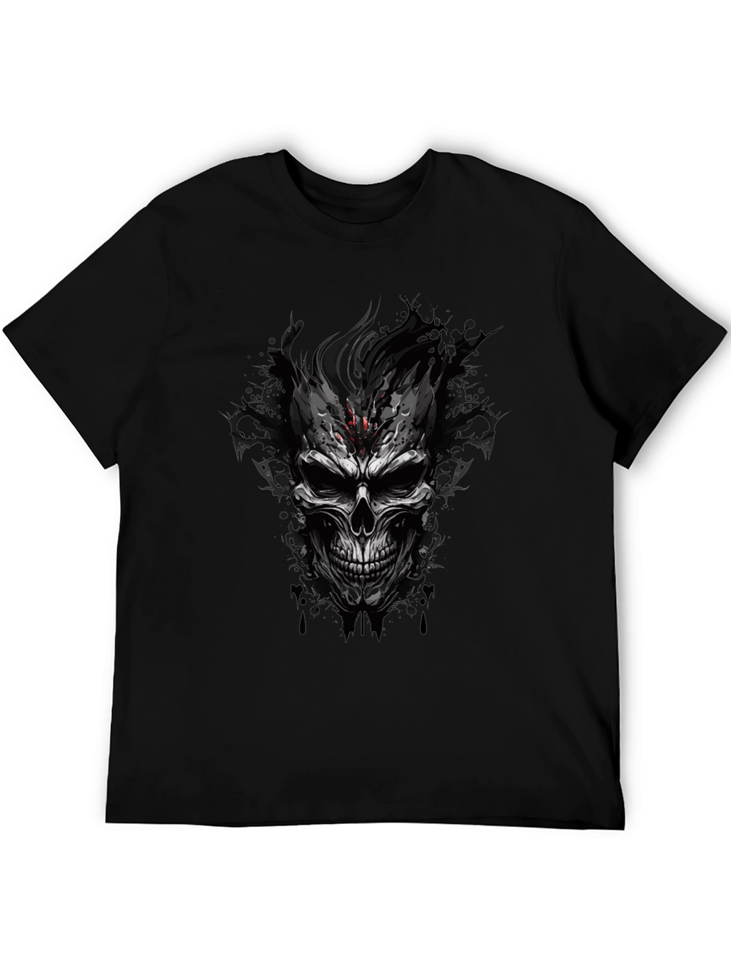Edgy Skull Graphic Black T-Shirt