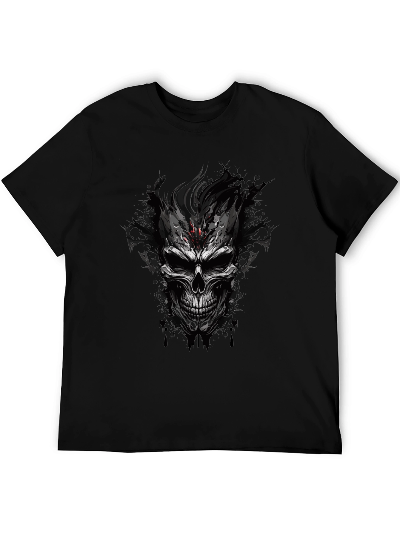 Edgy Skull Graphic Black T-Shirt