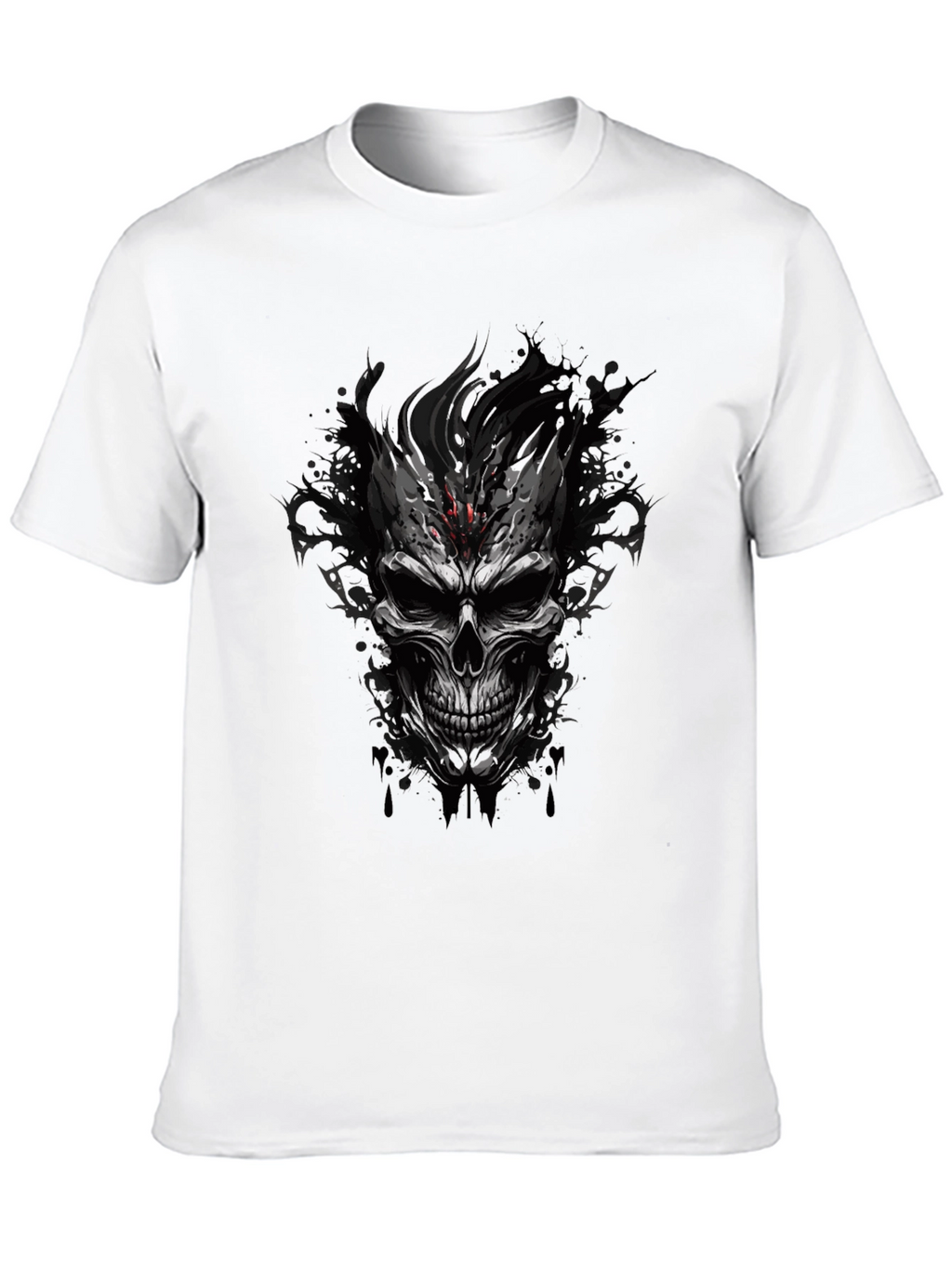 Edgy Skull Graphic Black T-Shirt