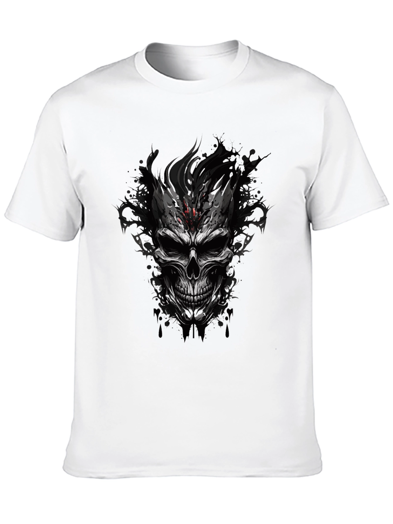 Edgy Skull Graphic Black T-Shirt
