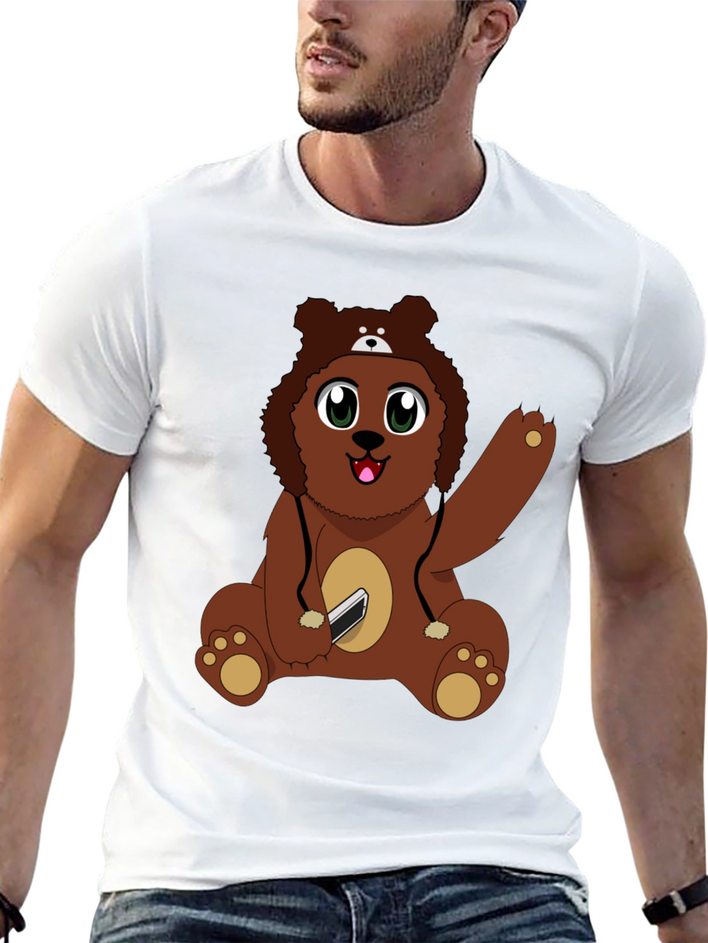 Cute Cartoon Bear Graphic T-Shirt
