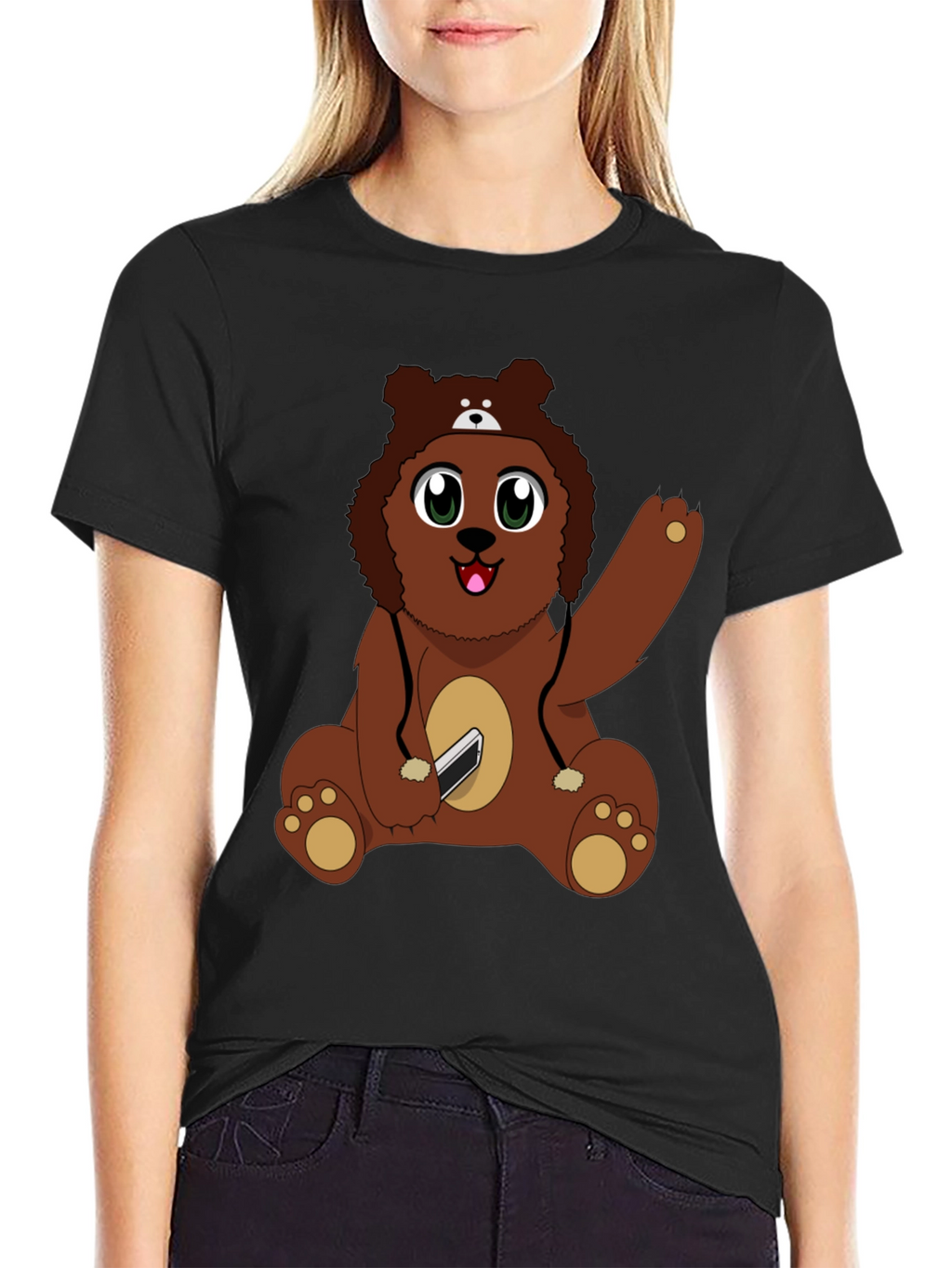 Cute Cartoon Bear Graphic T-Shirt