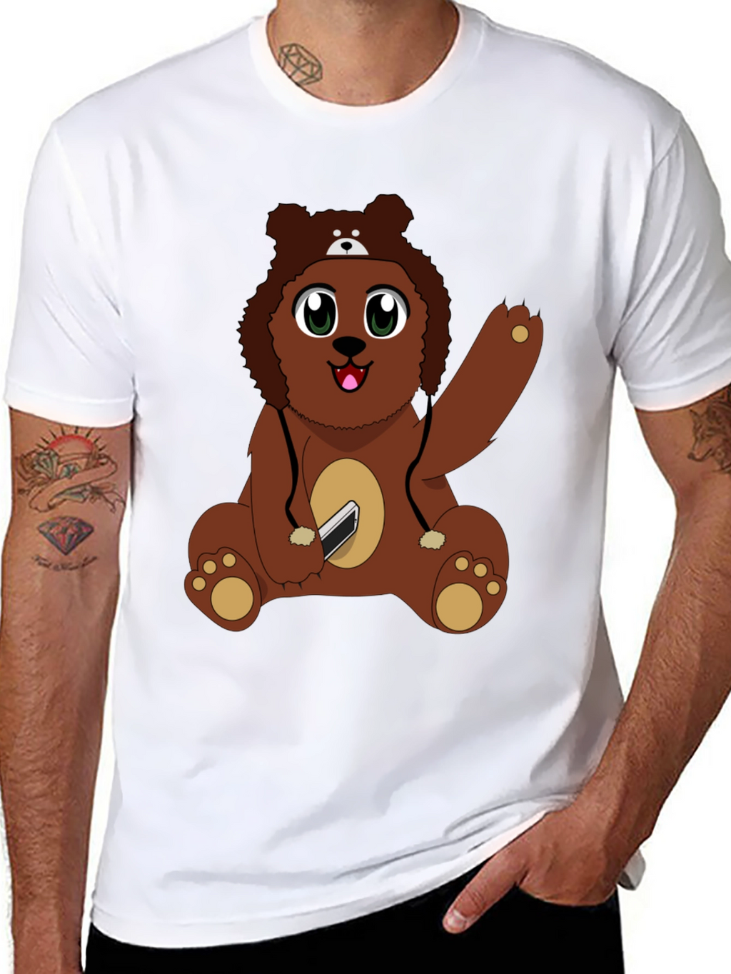 Cute Cartoon Bear Graphic T-Shirt