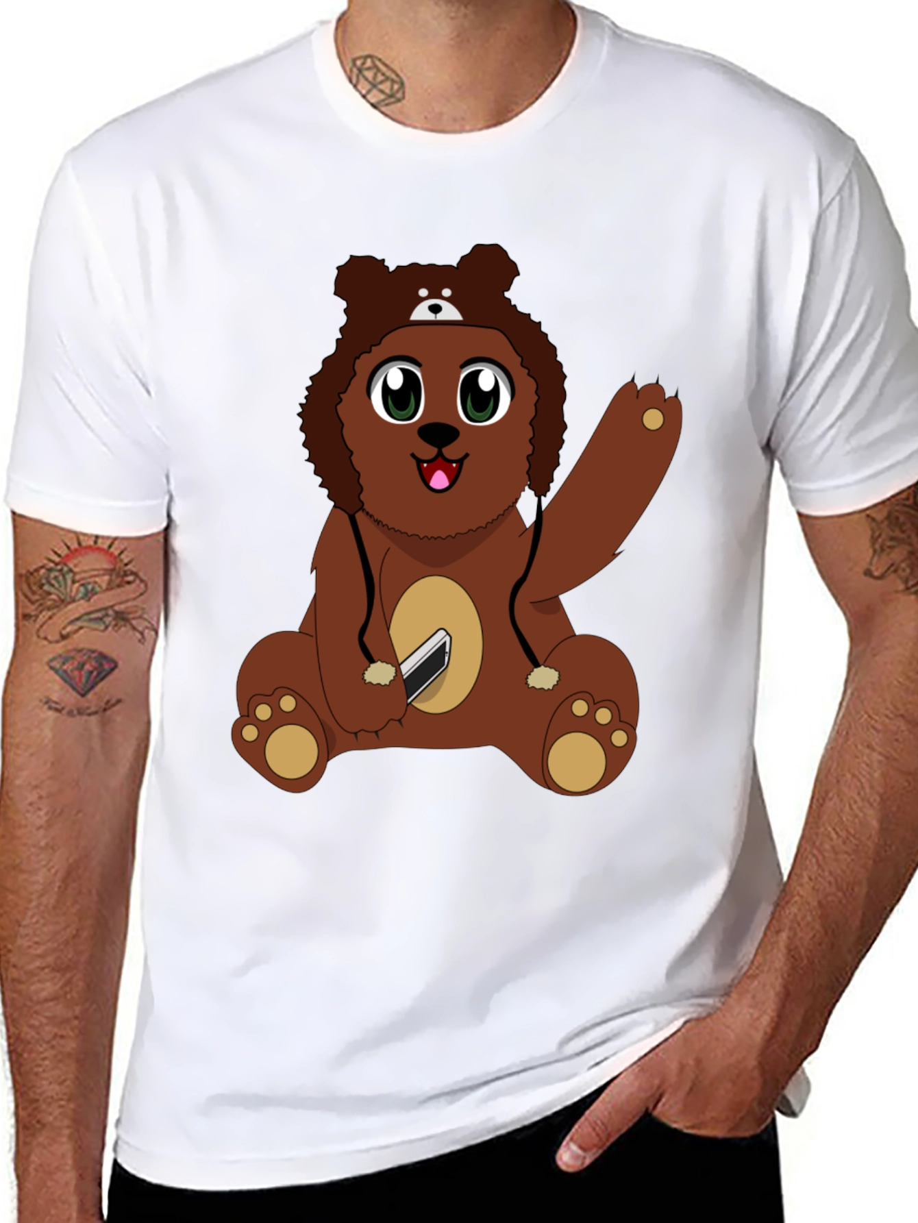 Cute Cartoon Bear Graphic T-Shirt