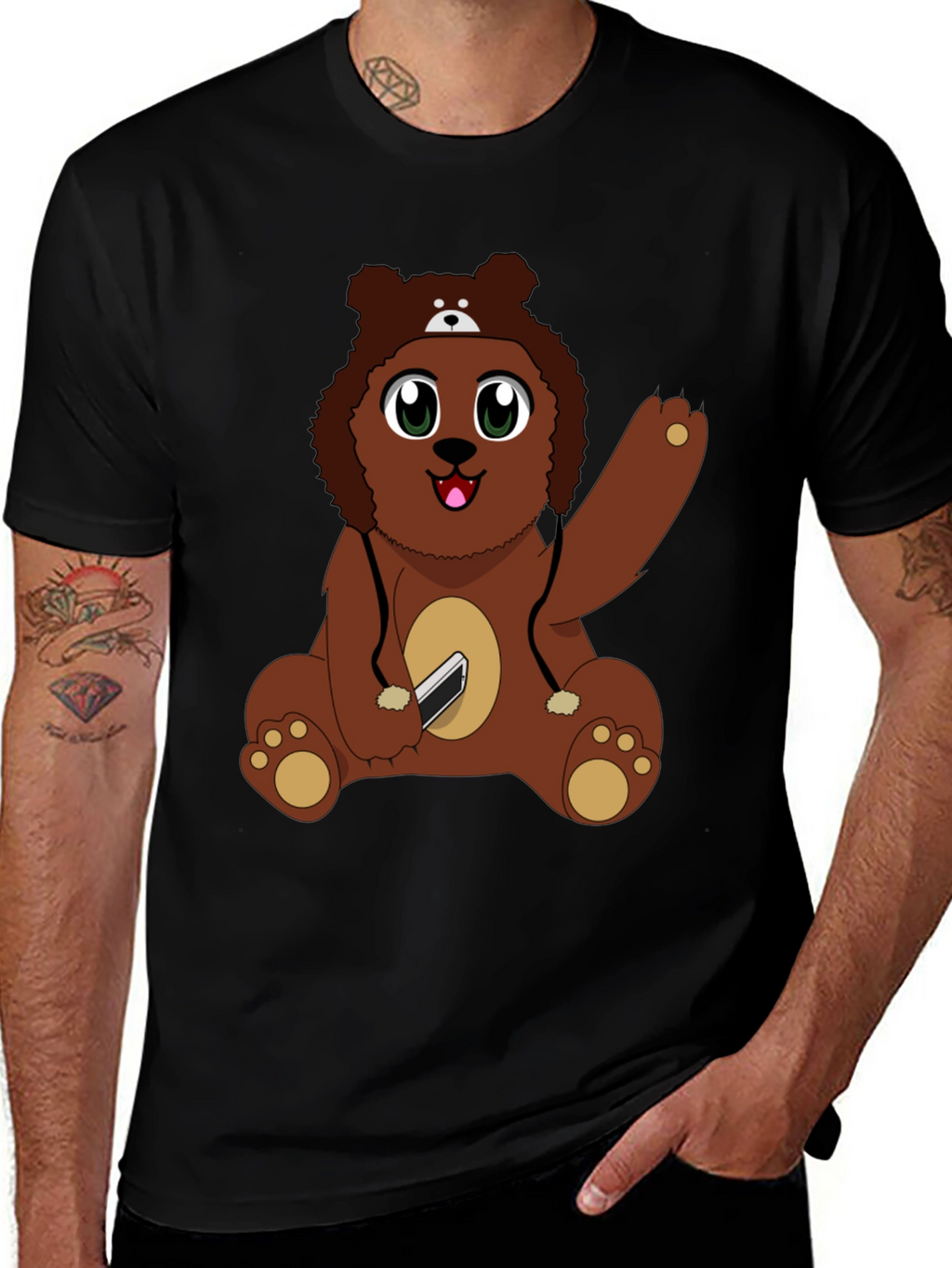 Cute Cartoon Bear Graphic T-Shirt