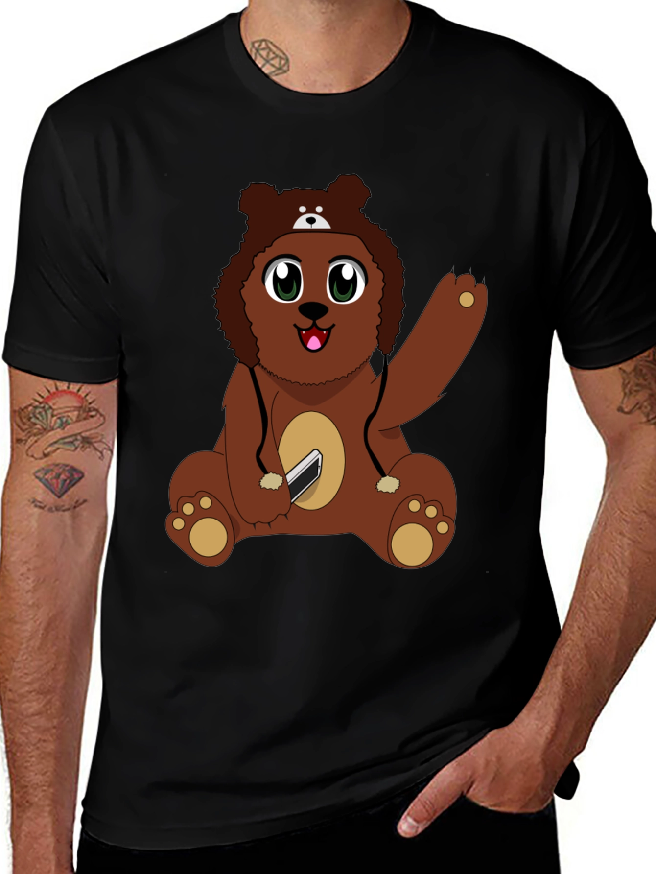 Cute Cartoon Bear Graphic T-Shirt