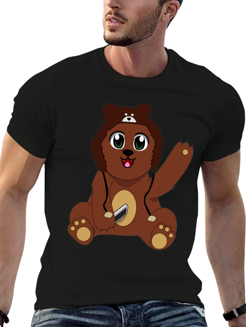 Cute Cartoon Bear Graphic T-Shirt