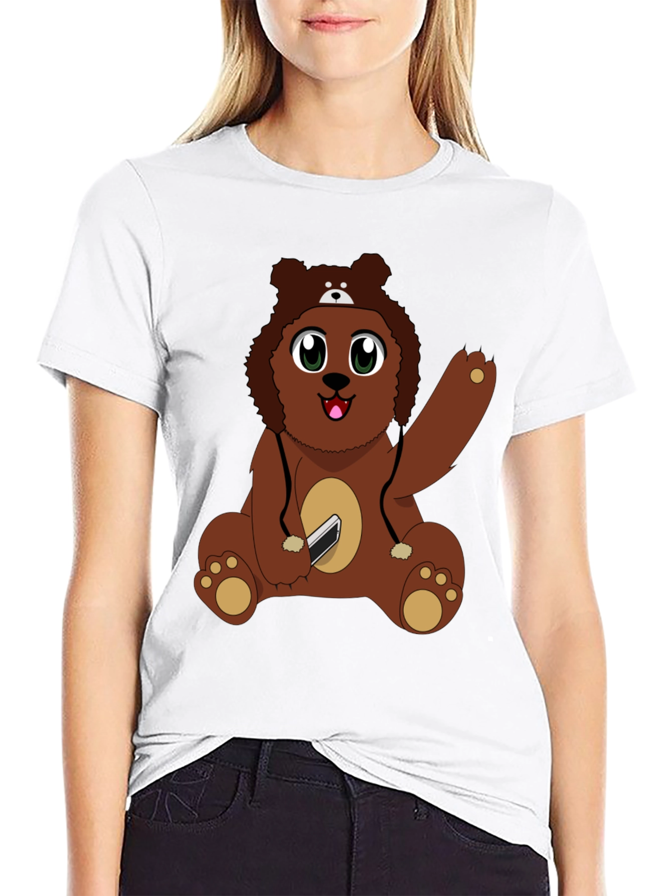 Cute Cartoon Bear Graphic T-Shirt