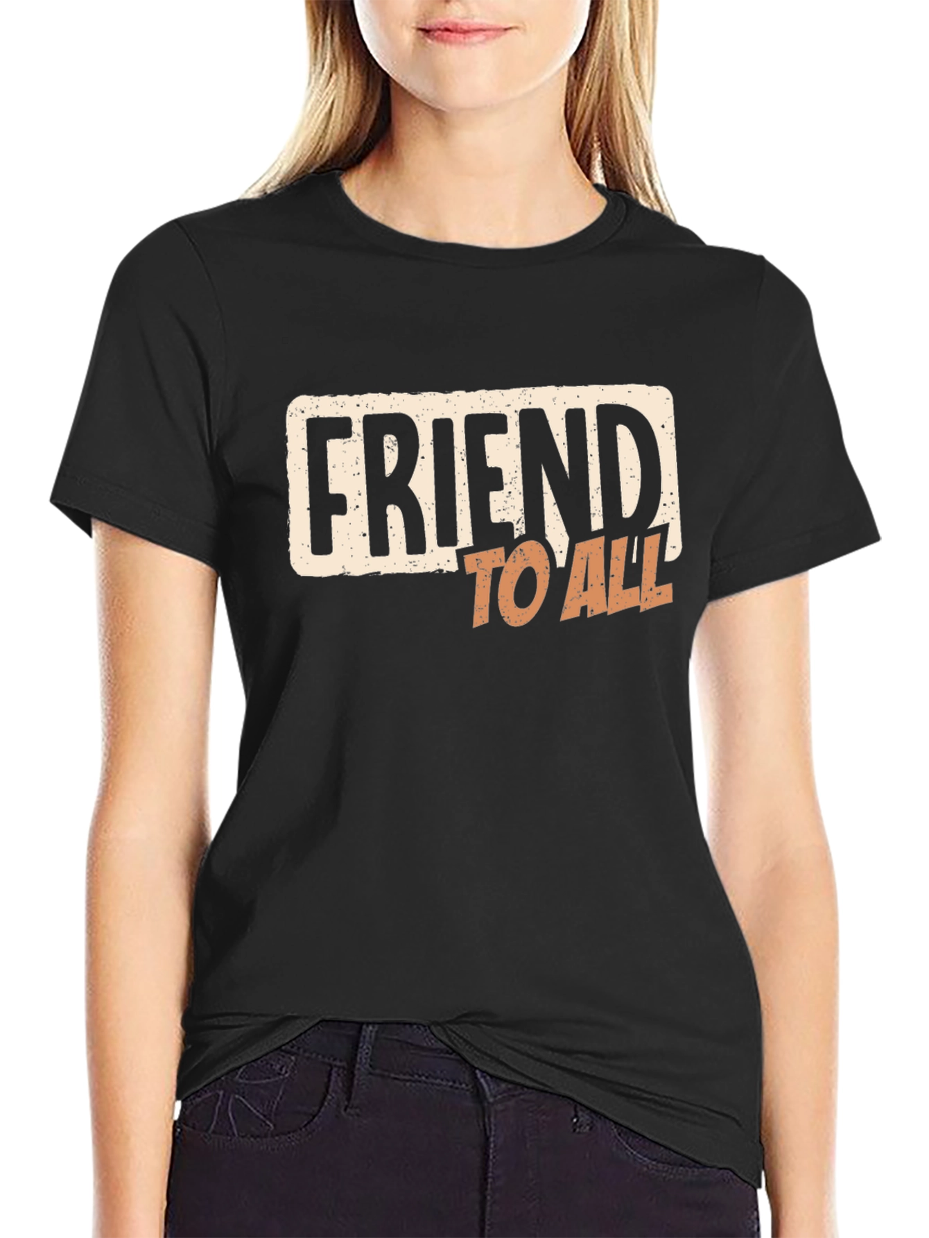 Friend to All Graphic Tee - Black Cotton