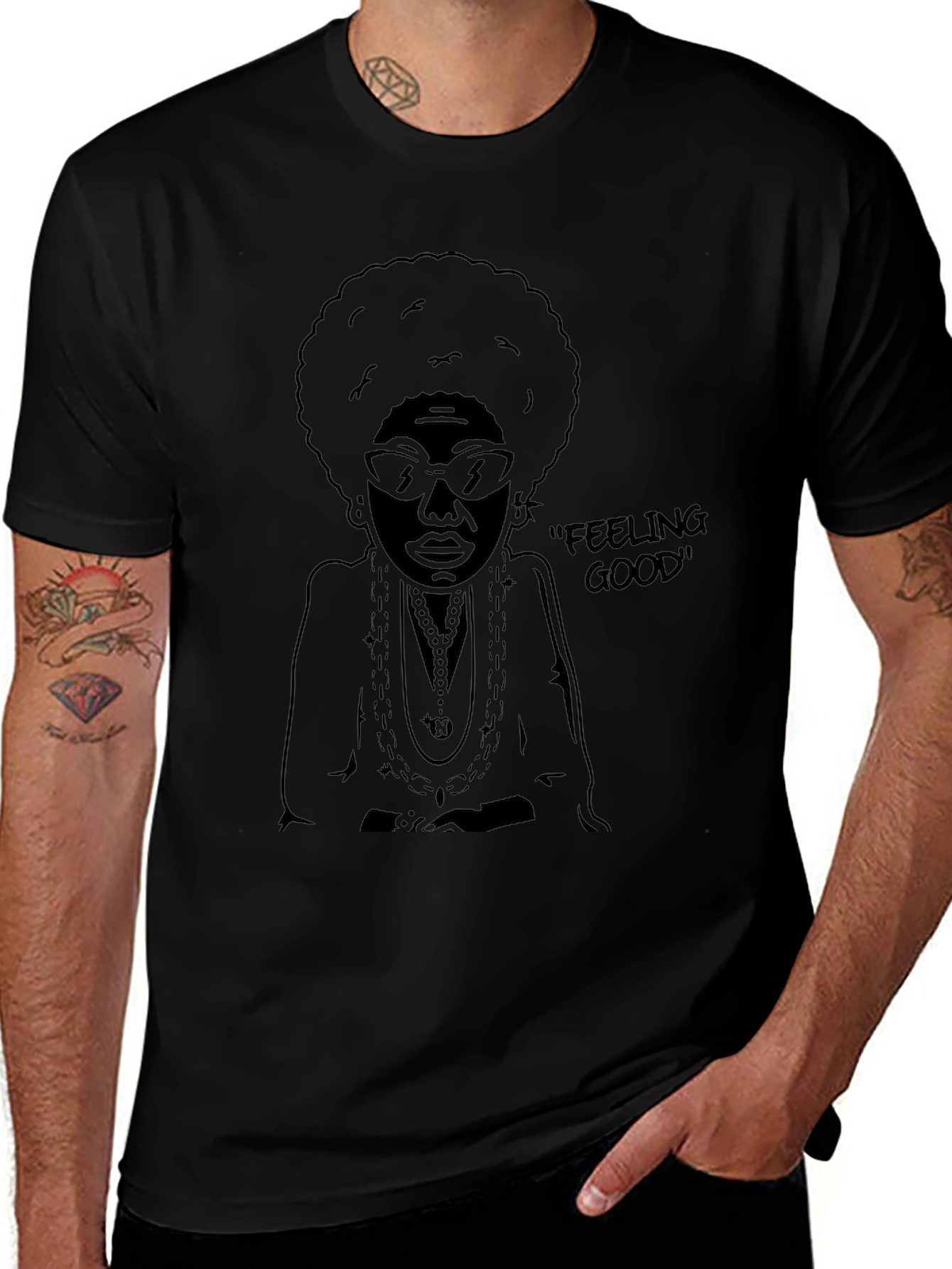 Feeling Good Graphic Tee - Mens Black T-Shirt