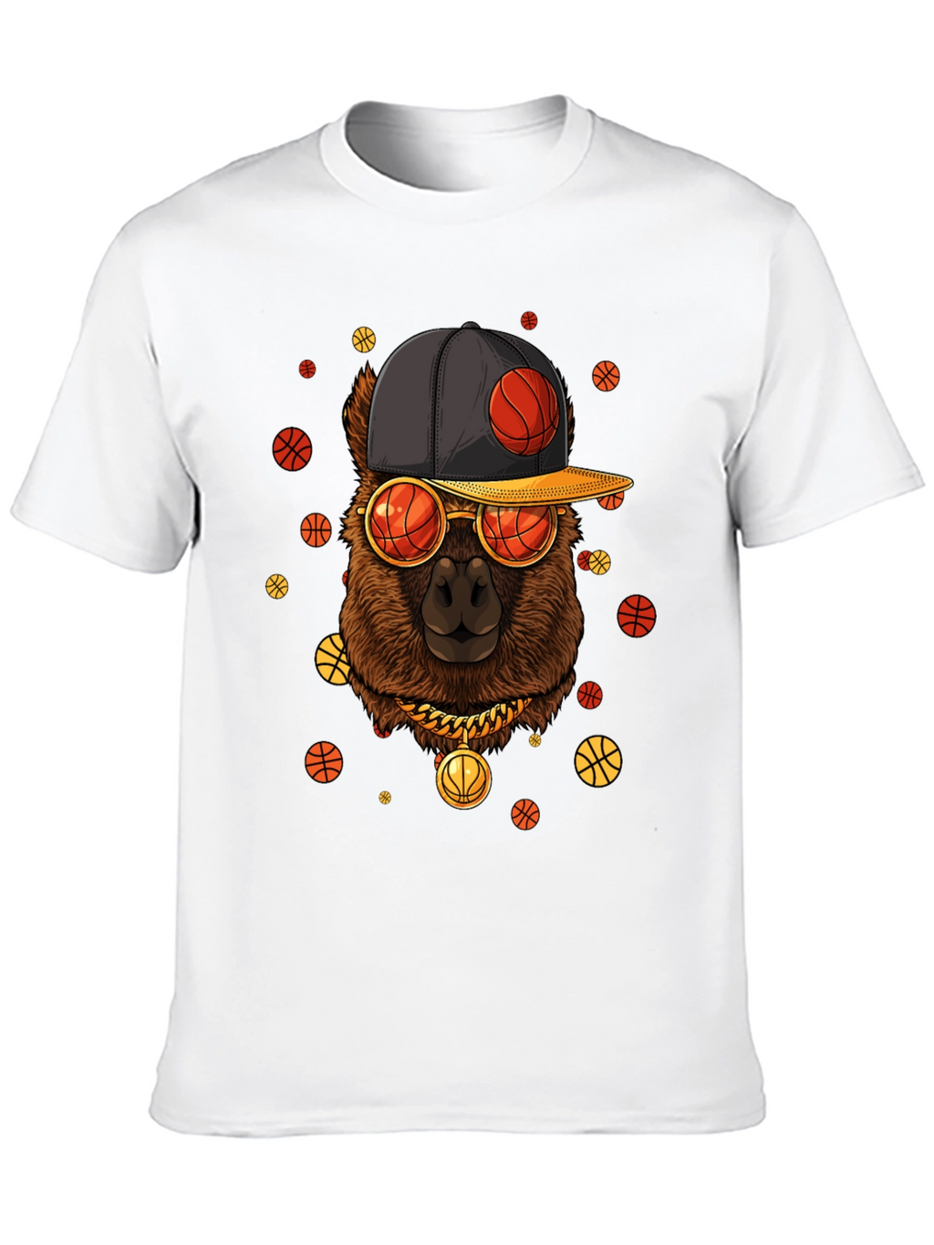 Cool Llama Basketball T-Shirt - Black