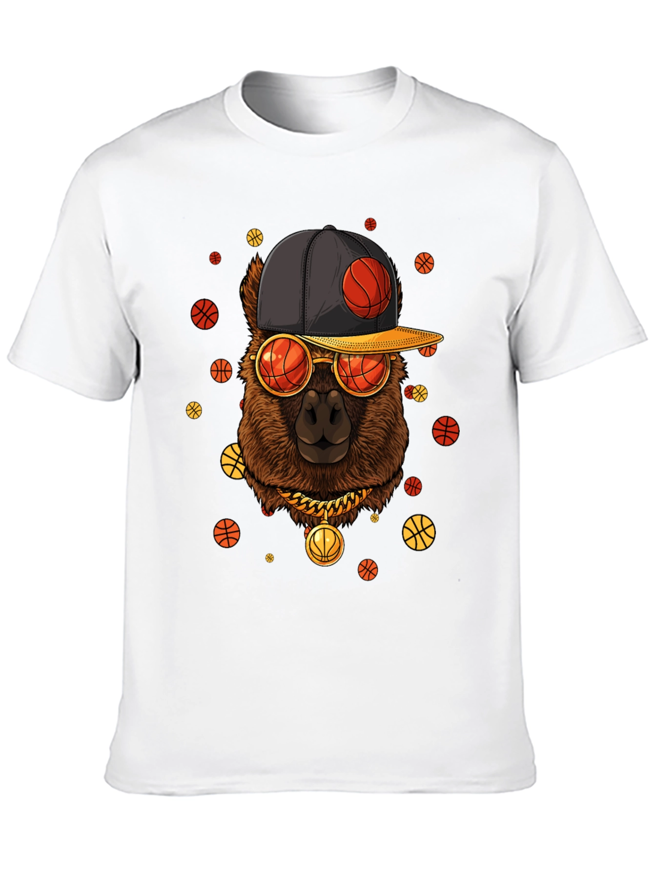 Cool Llama Basketball T-Shirt - Black