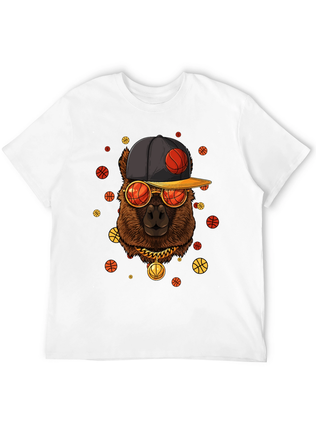 Cool Llama Basketball T-Shirt - Black