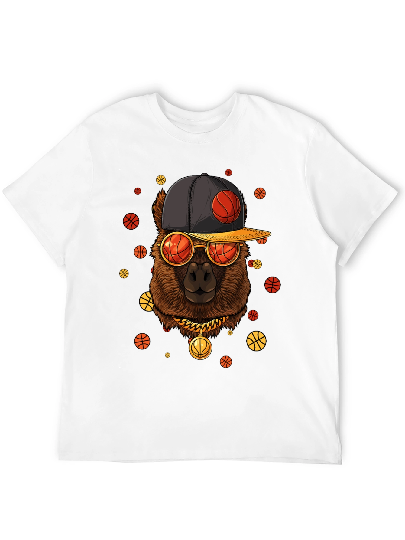 Cool Llama Basketball T-Shirt - Black