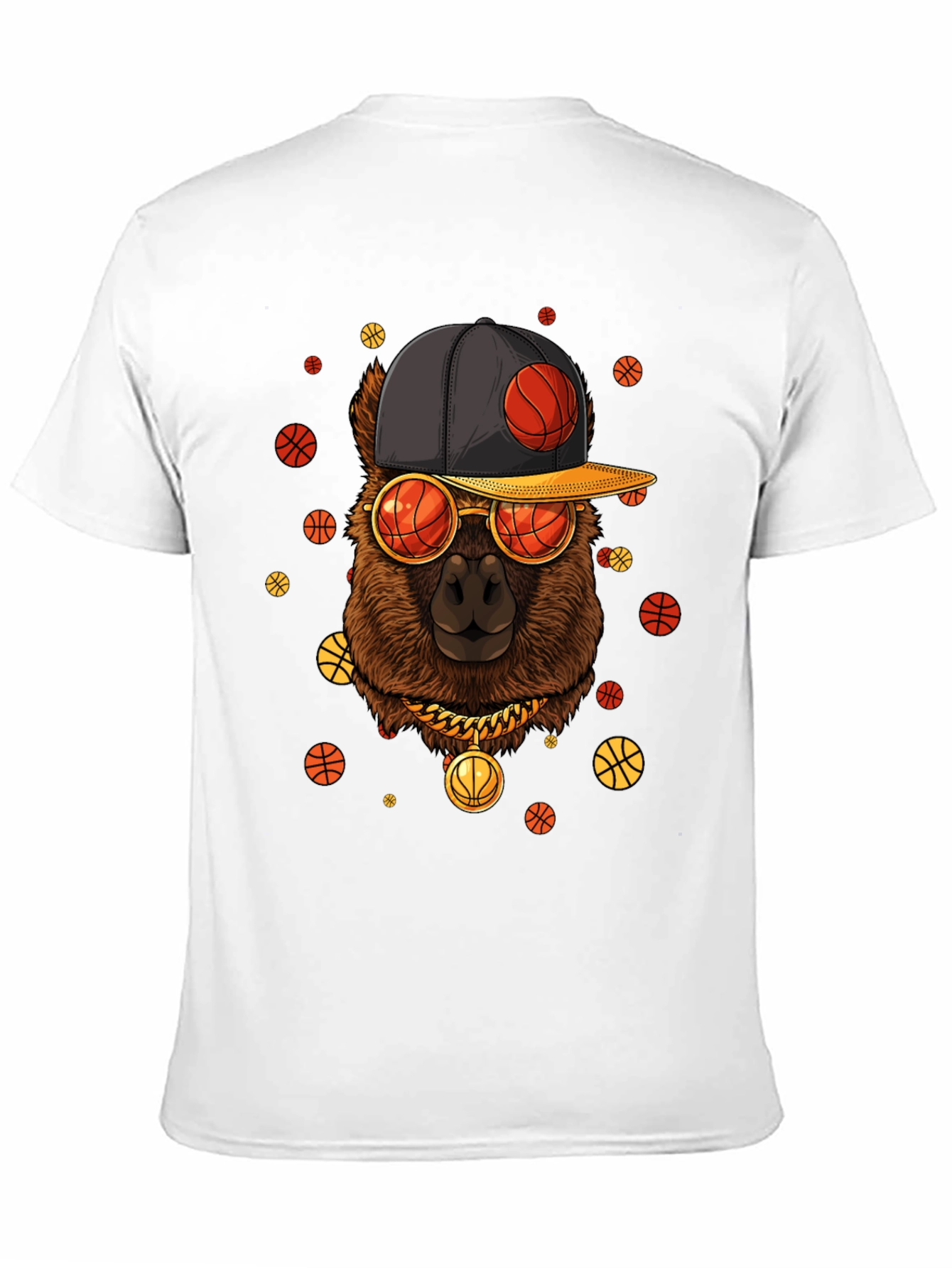 Cool Llama Basketball T-Shirt - Black