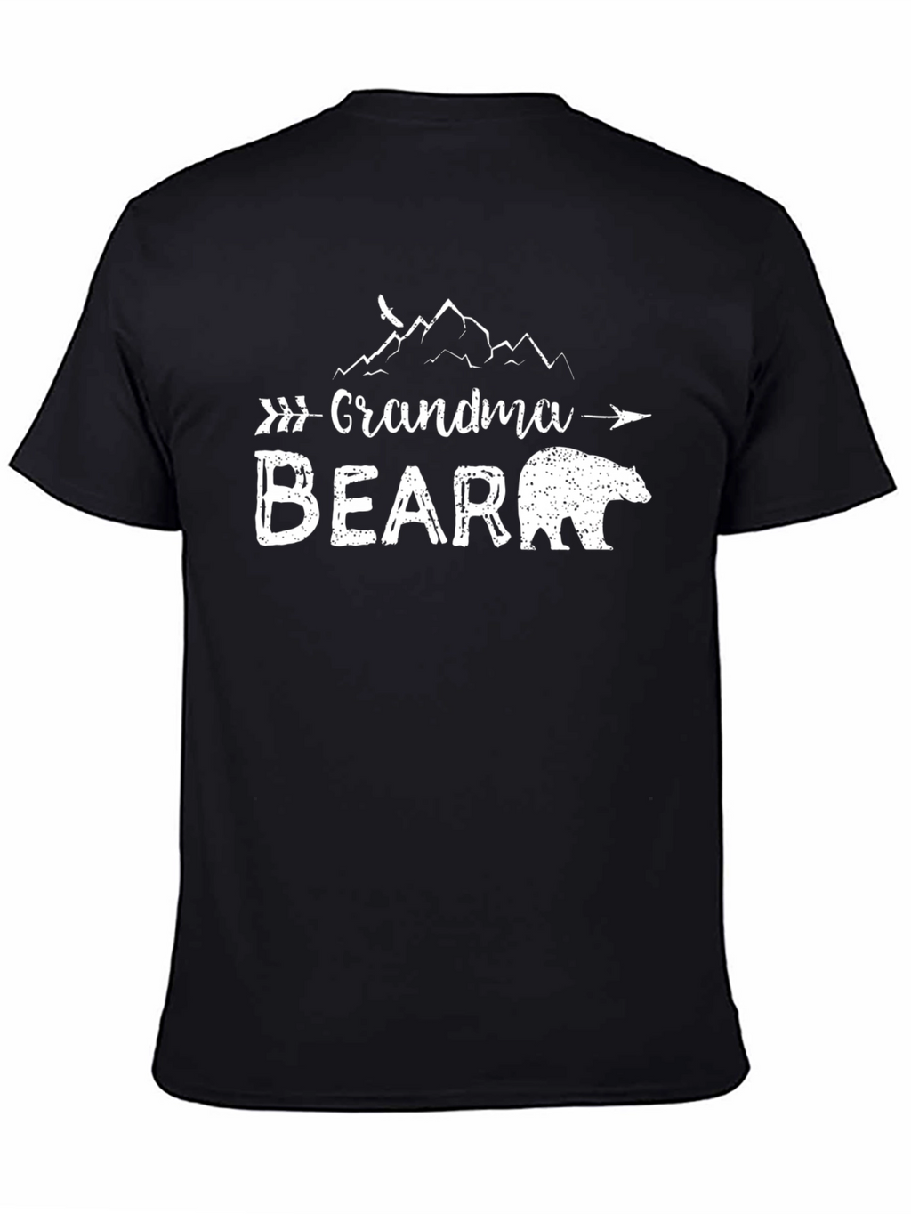 Grandma Bear Graphic T-Shirt - Black