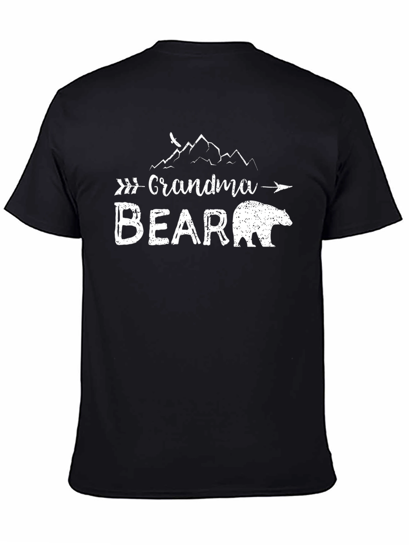 Grandma Bear Graphic T-Shirt - Black
