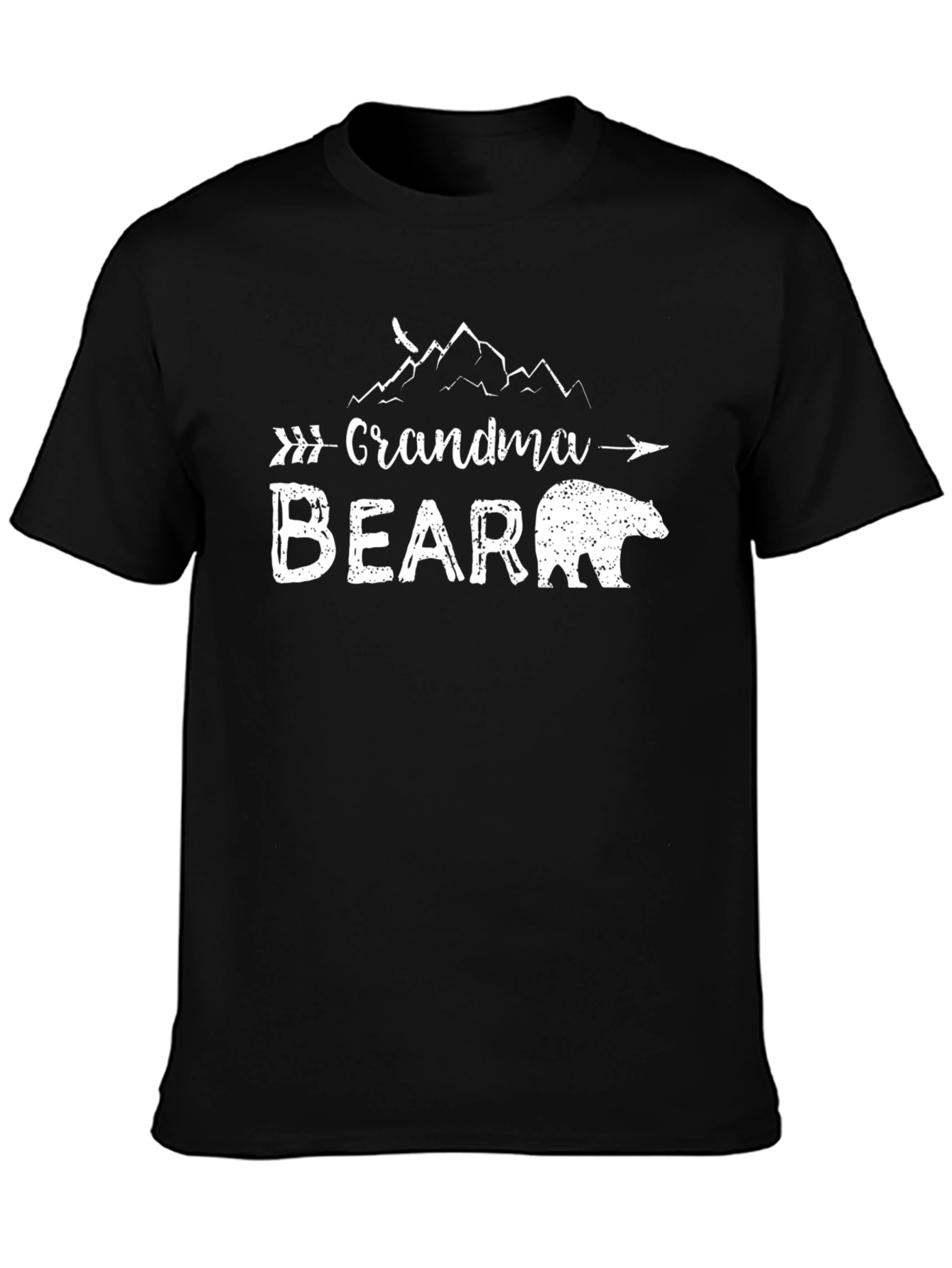 Grandma Bear Graphic T-Shirt - Black
