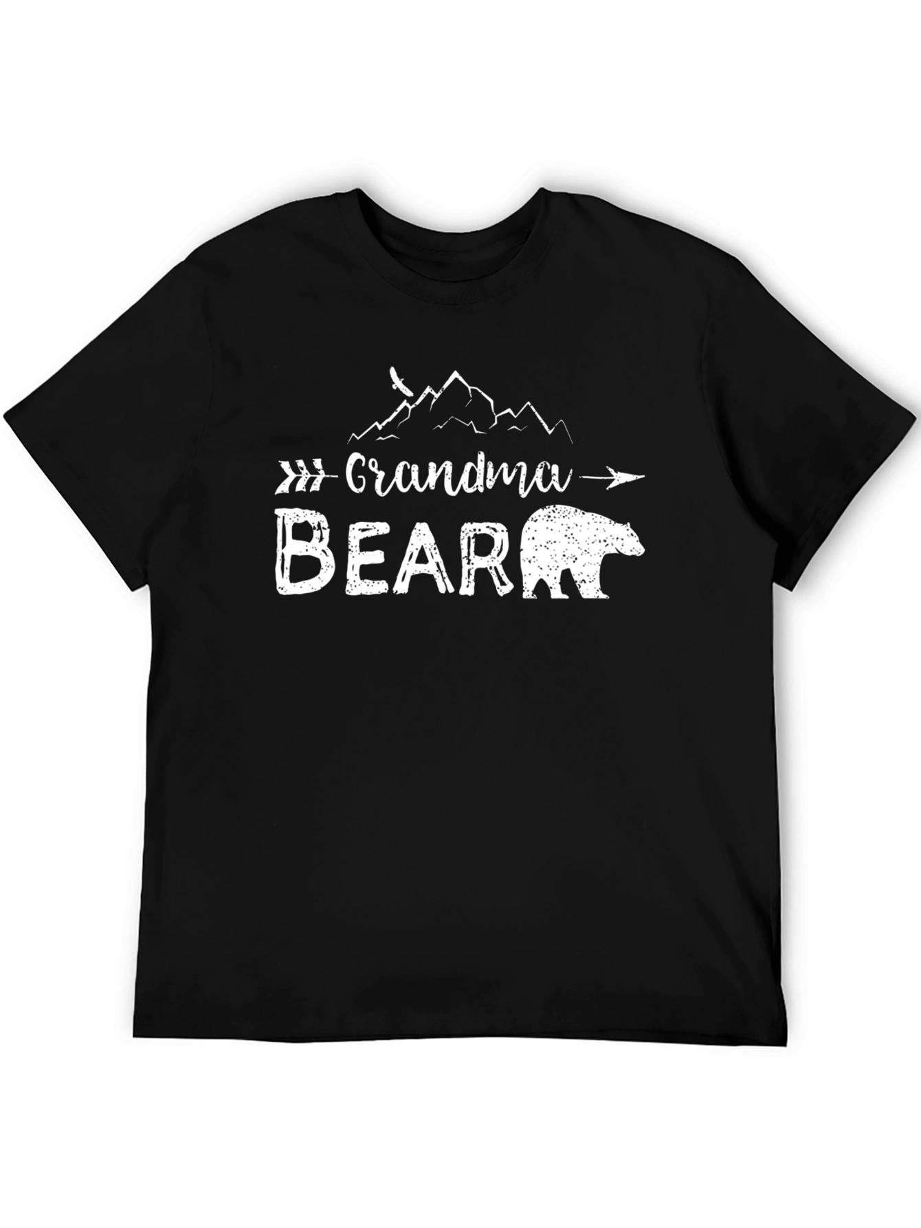 Grandma Bear Graphic T-Shirt - Black