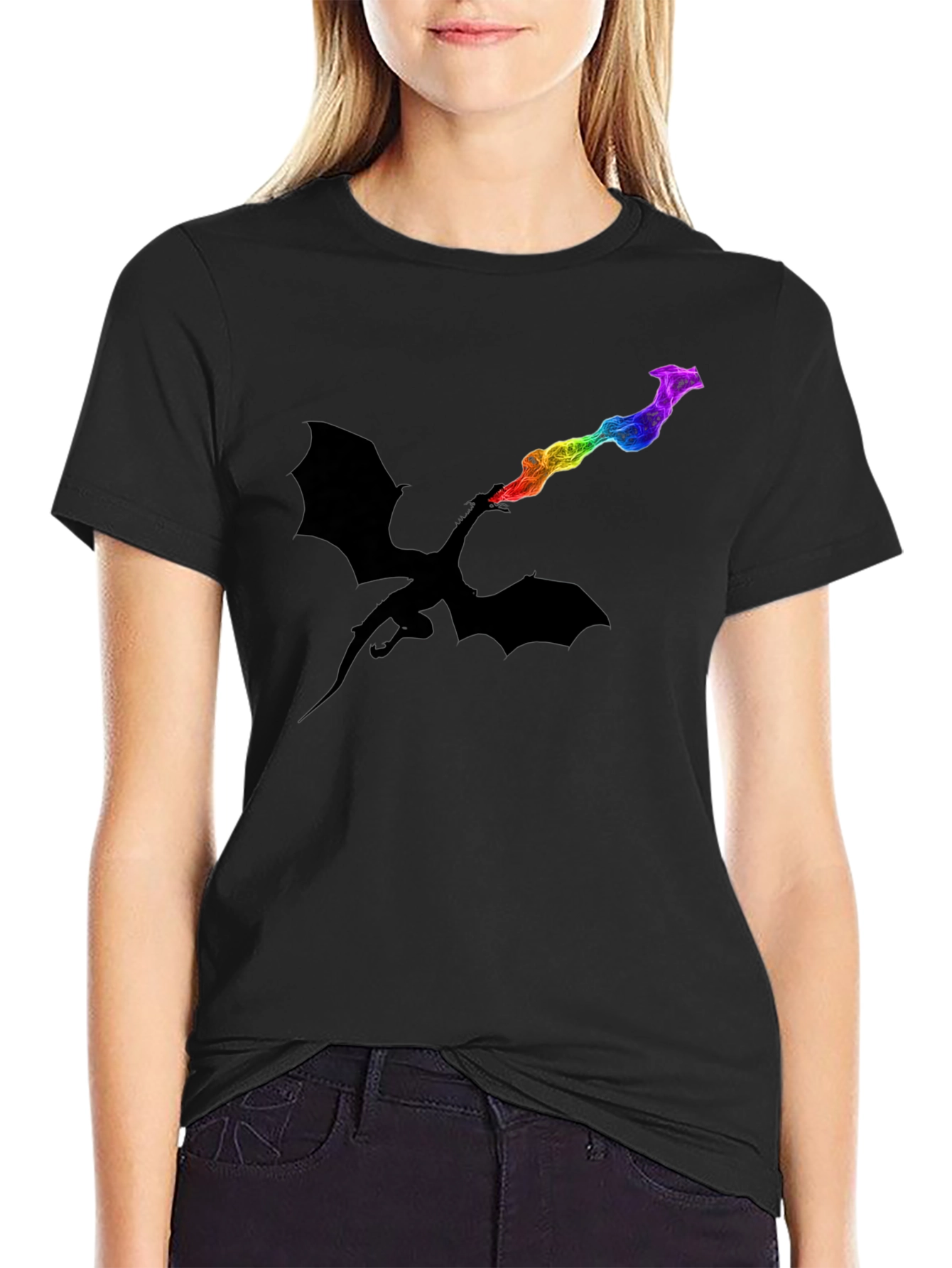 Dragon Fire Rainbow Graphic T-Shirt