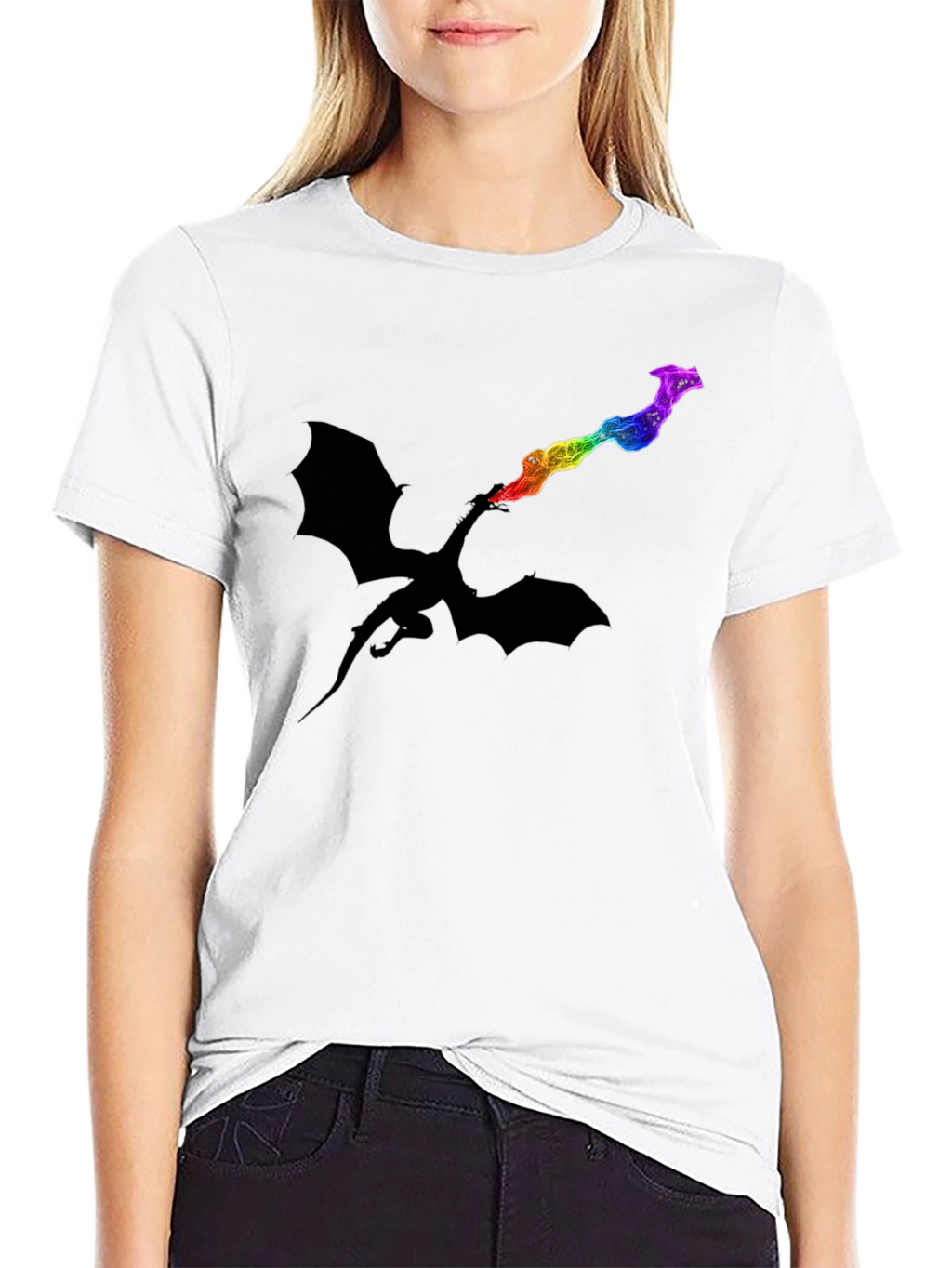 Dragon Fire Rainbow Graphic T-Shirt
