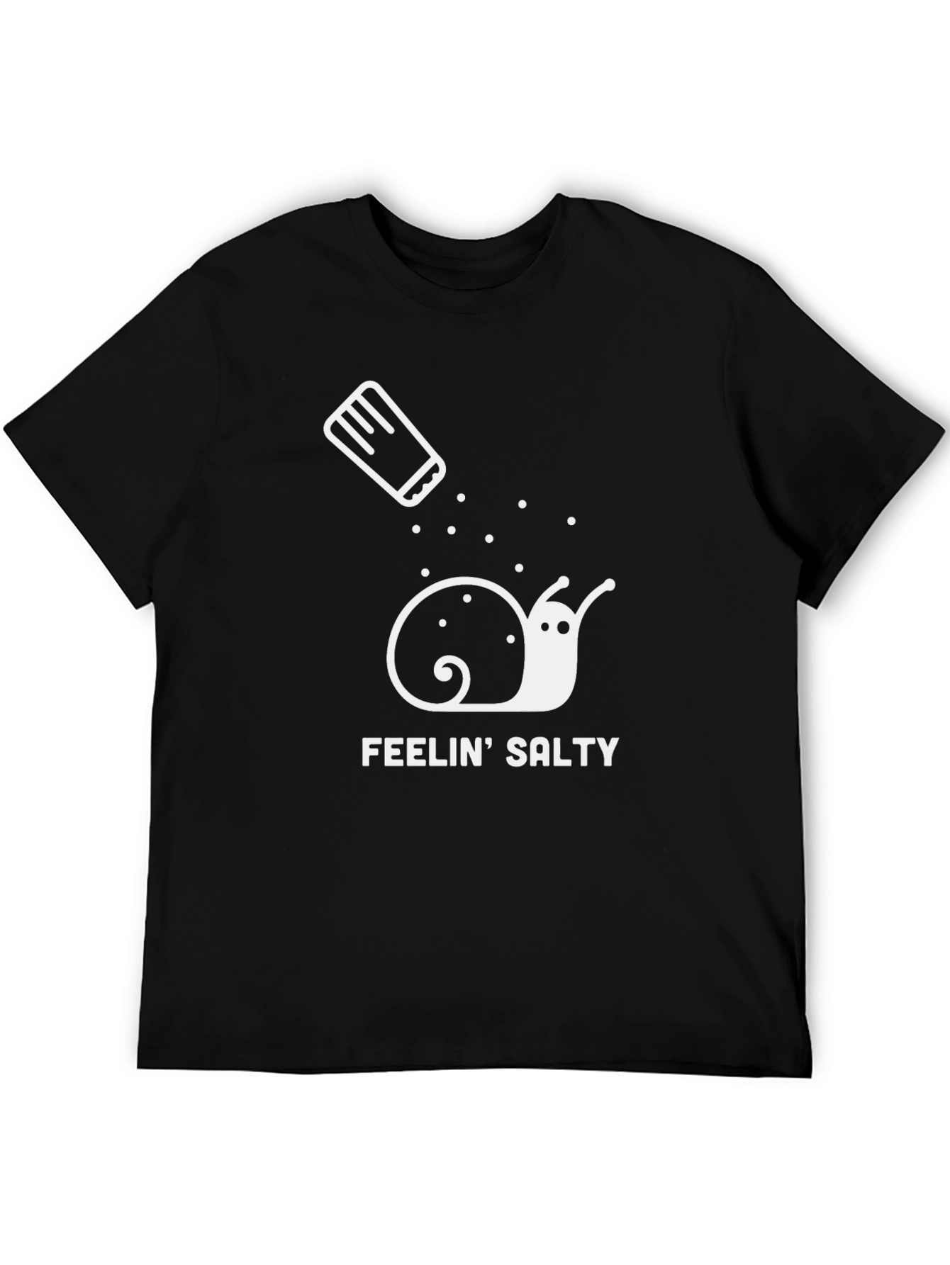 Feelin Salty Snail Graphic T-Shirt - Black Cotton