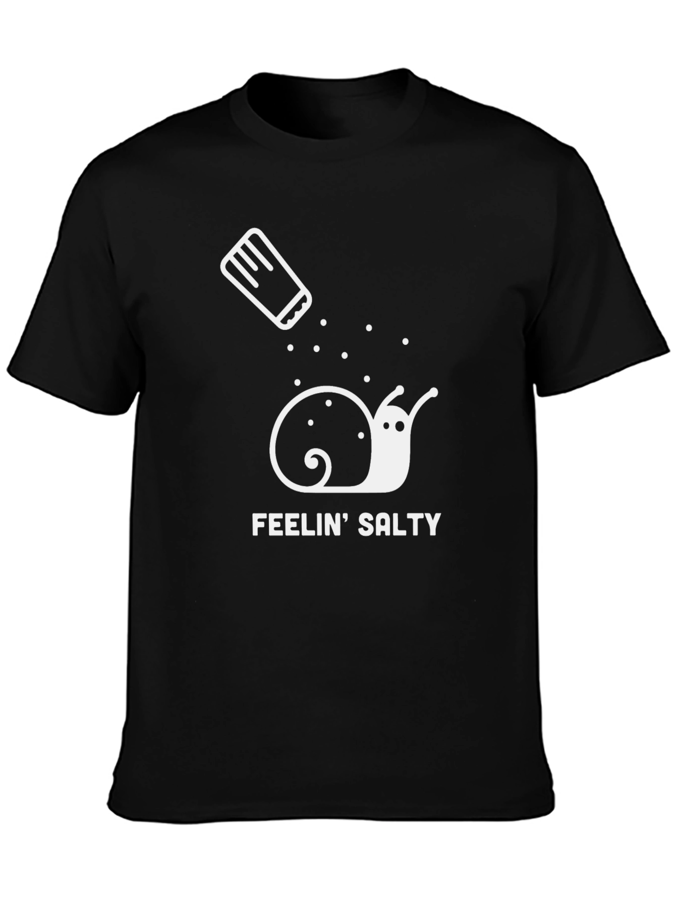 Feelin Salty Snail Graphic T-Shirt - Black Cotton