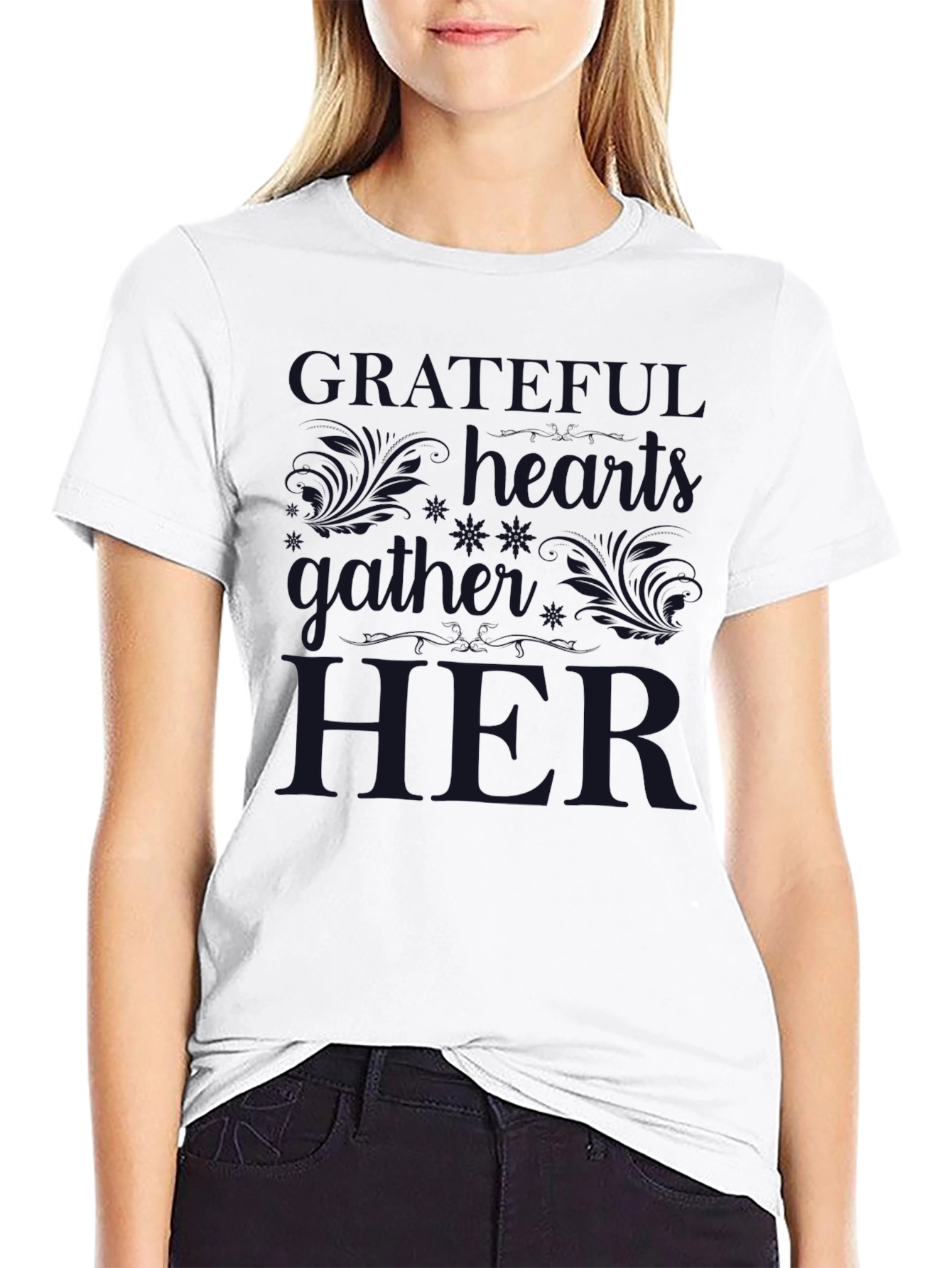 Grateful Hearts Gather Here Graphic T-Shirt