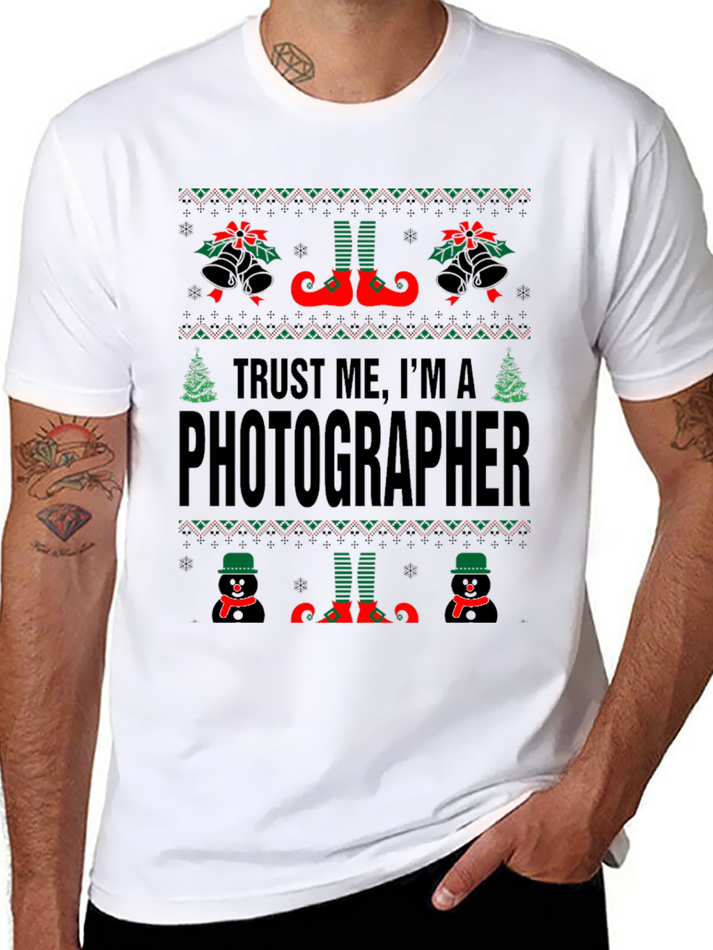 Funny Ugly Christmas Photographer T-Shirt