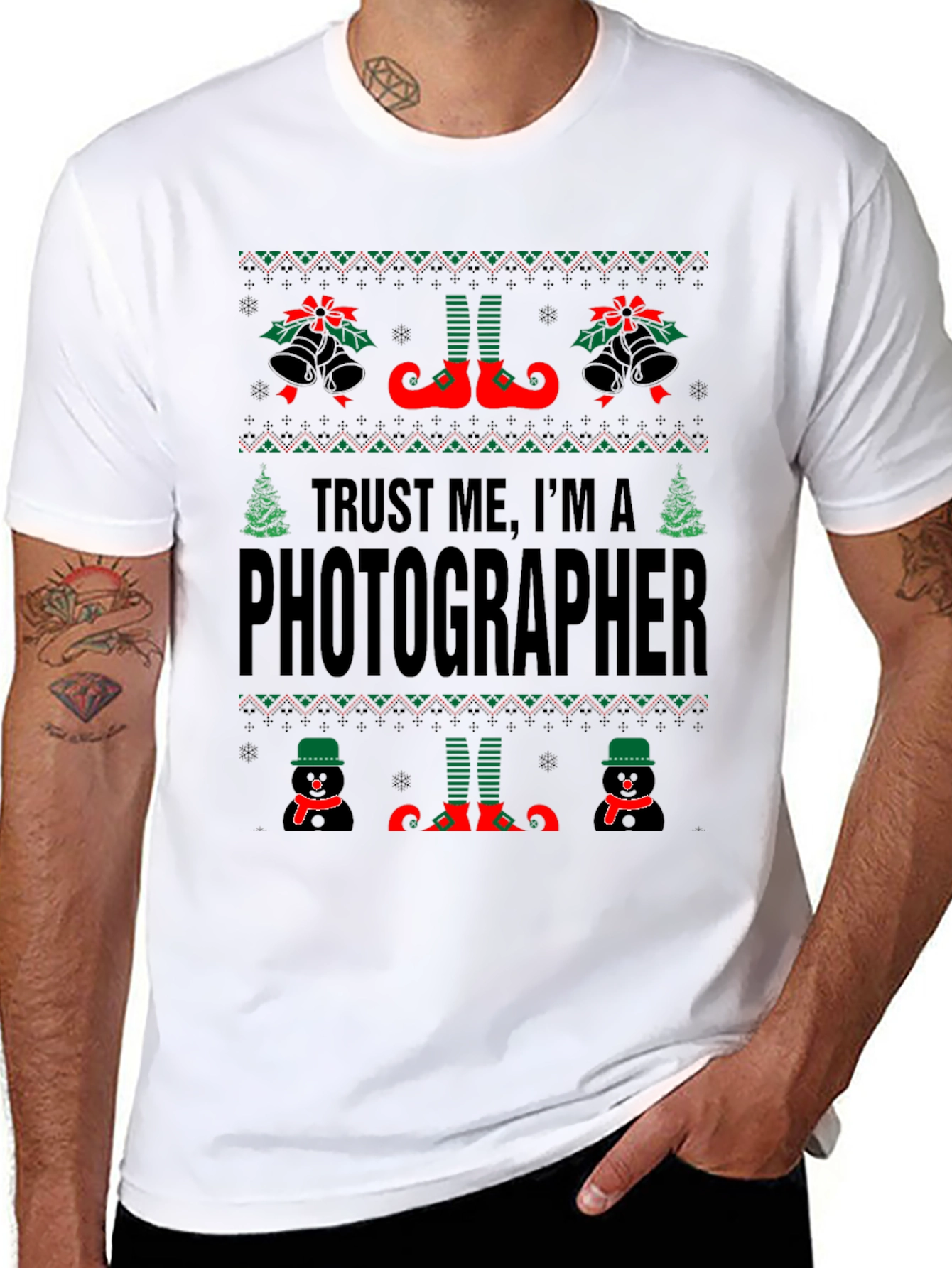 Funny Ugly Christmas Photographer T-Shirt
