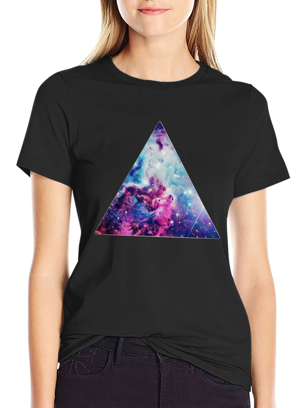 Cosmic Triangle Graphic Tee - Black