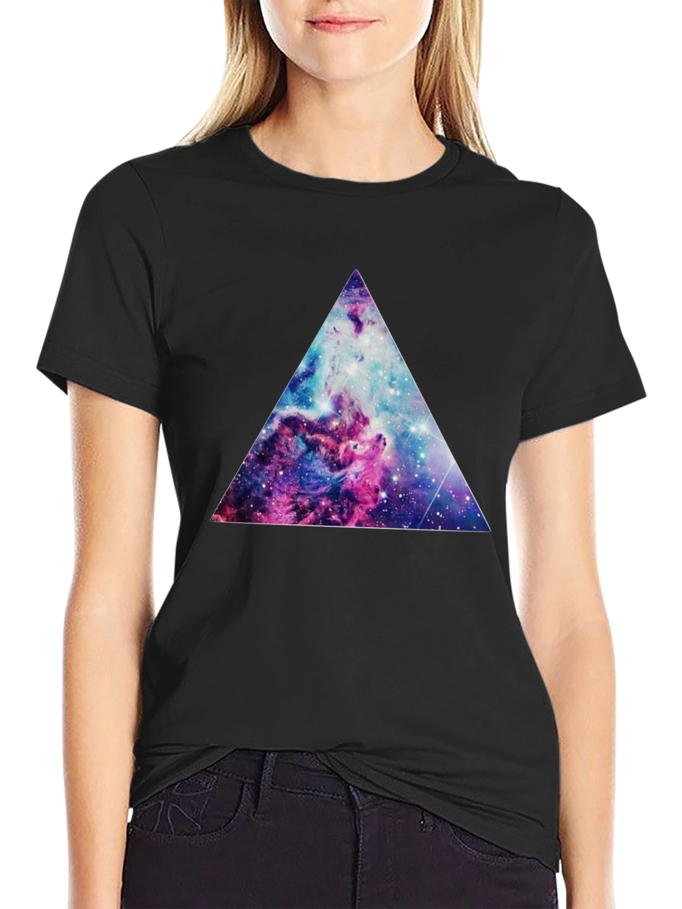 Cosmic Triangle Graphic Tee - Black