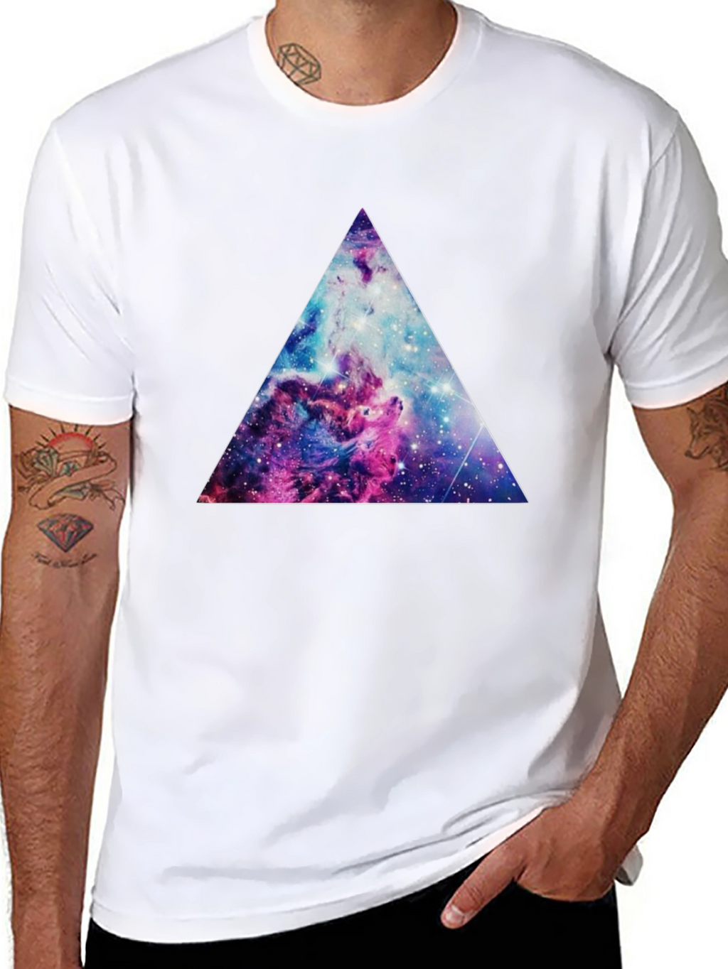 Cosmic Triangle Graphic Tee - Black