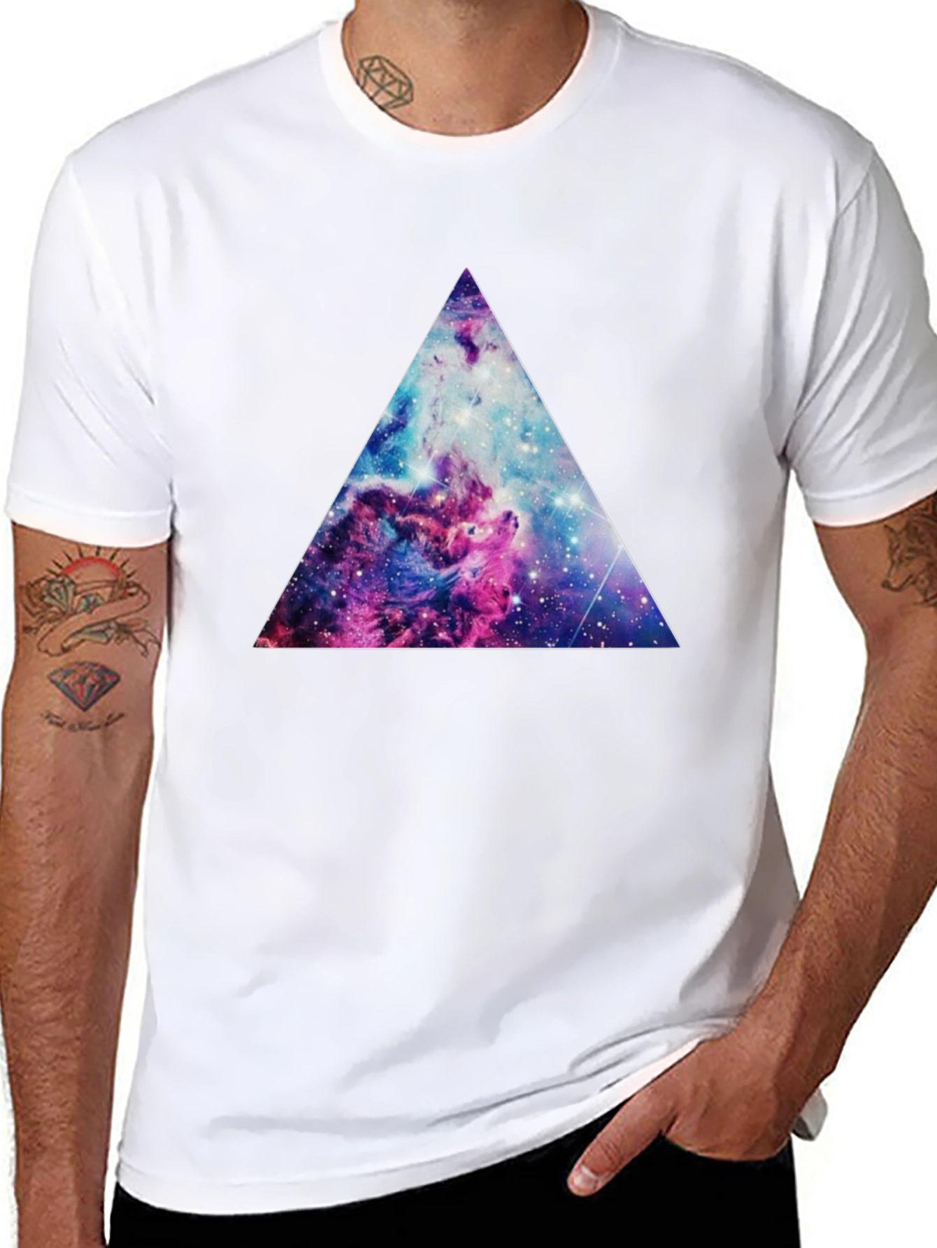 Cosmic Triangle Graphic Tee - Black