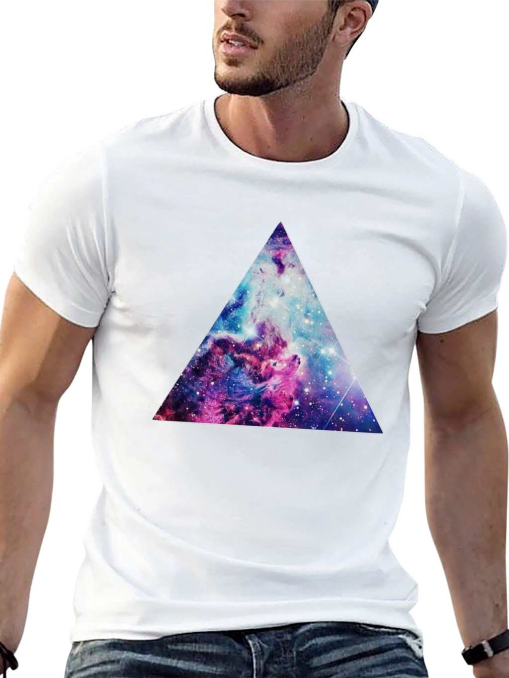 Cosmic Triangle Graphic Tee - Black