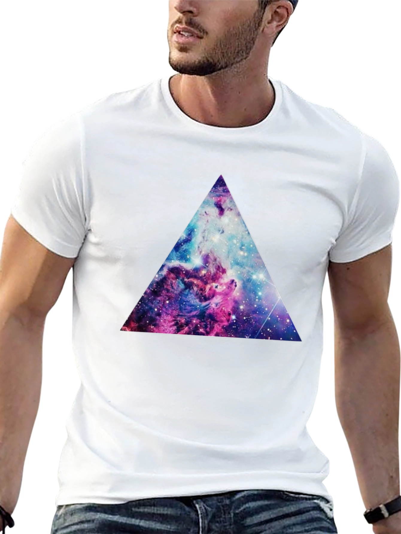 Cosmic Triangle Graphic Tee - Black