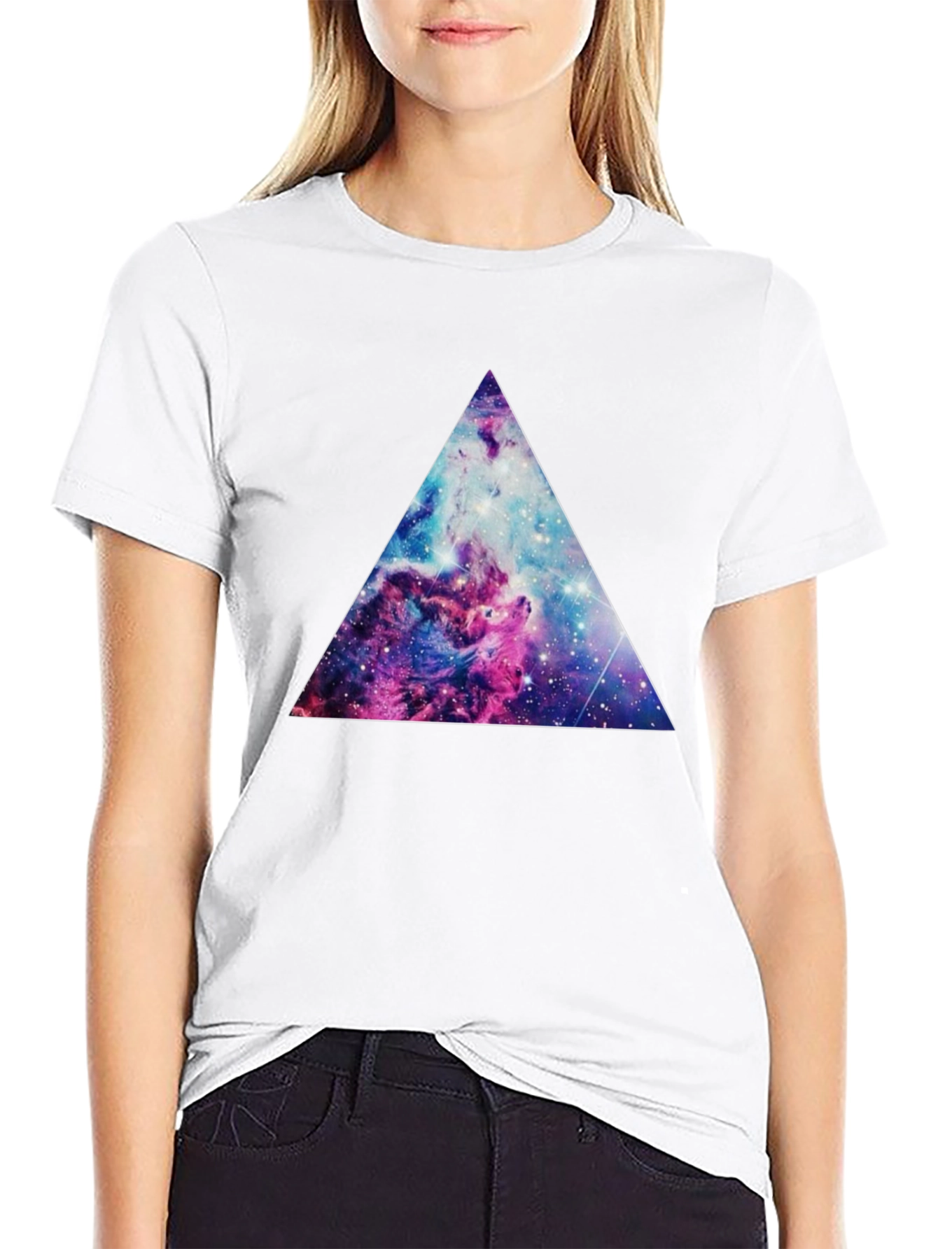 Cosmic Triangle Graphic Tee - Black