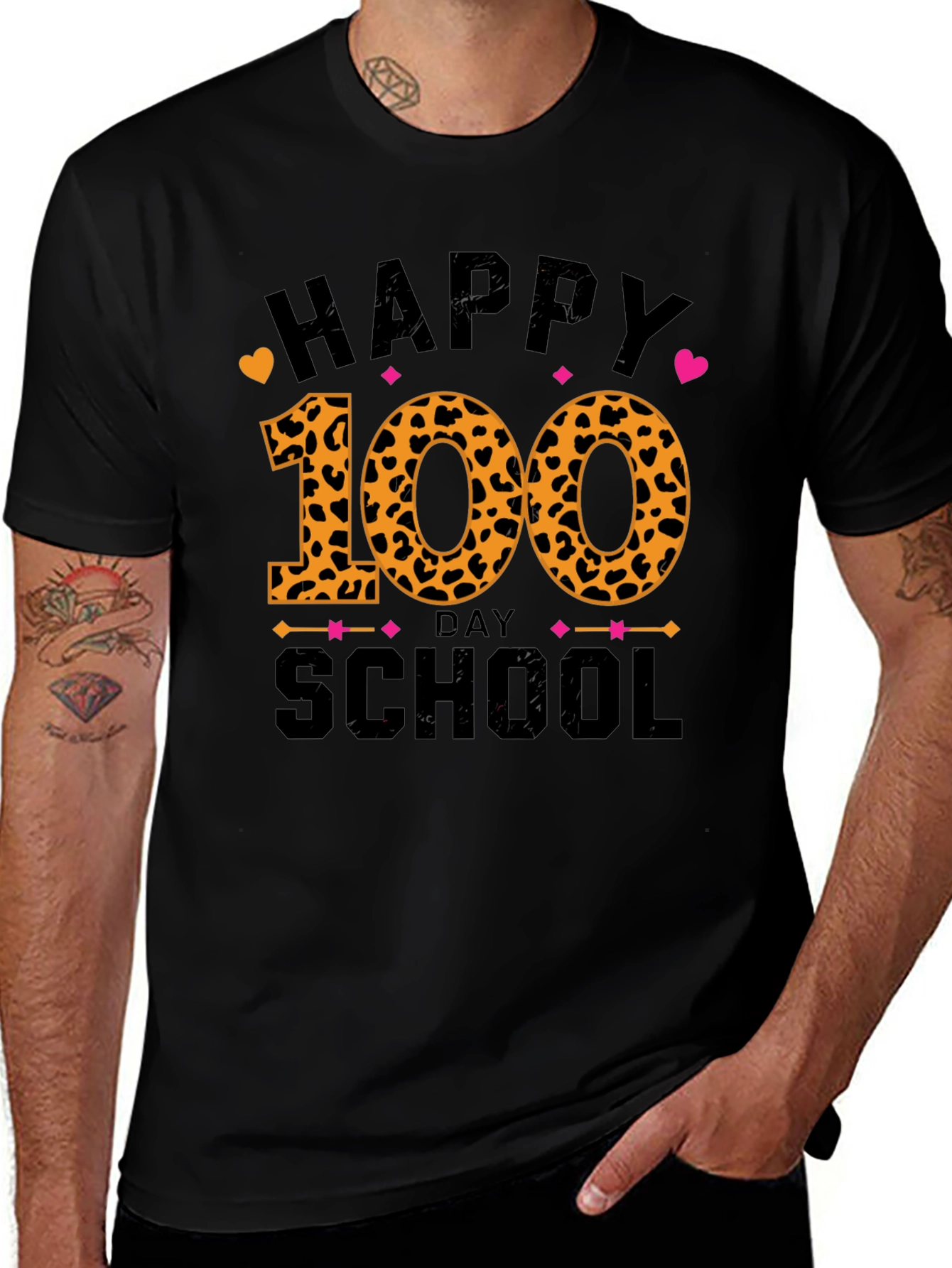 Happy 100th Day of School T-Shirt Leopard Print