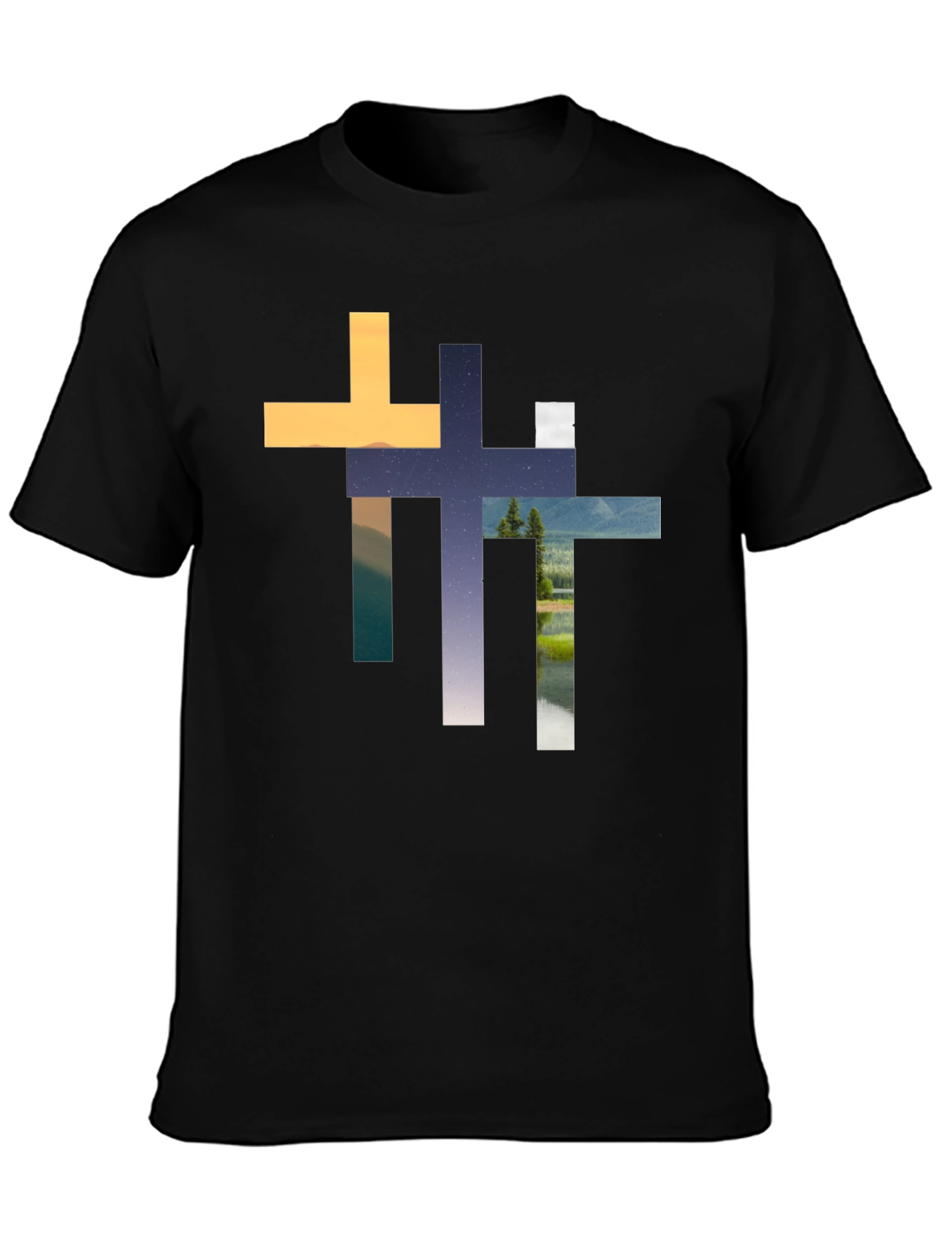 Abstract Cross Graphic T-Shirt - Stylish Christian Apparel