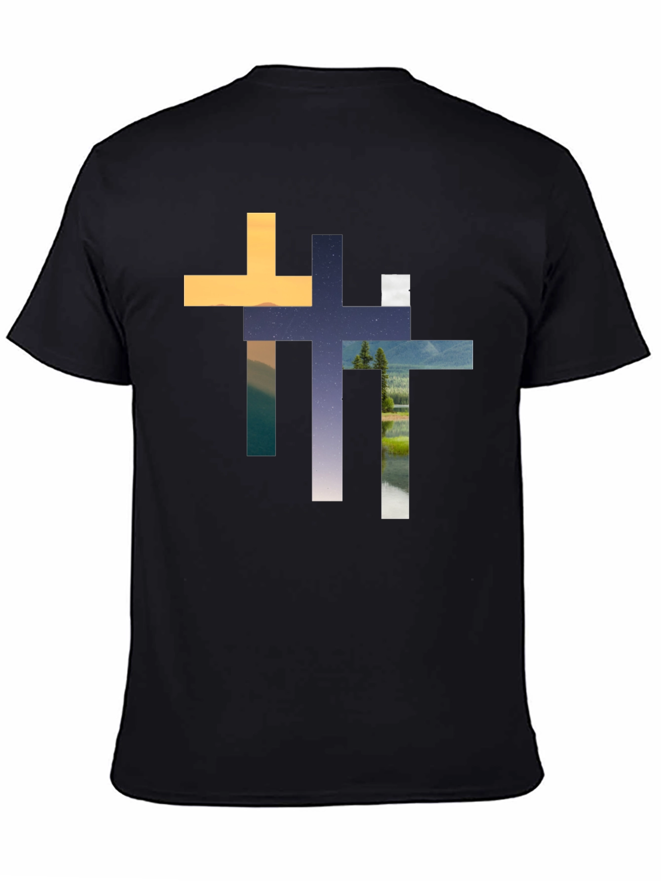 Abstract Cross Graphic T-Shirt - Stylish Christian Apparel