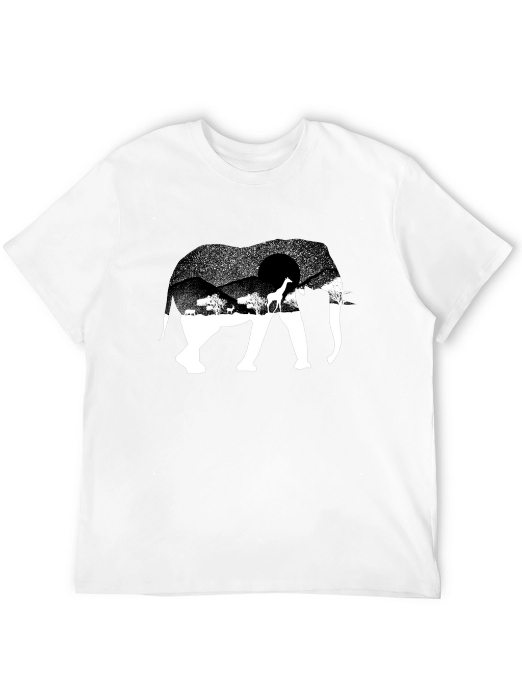 Elephant Safari Graphic Tee - Black