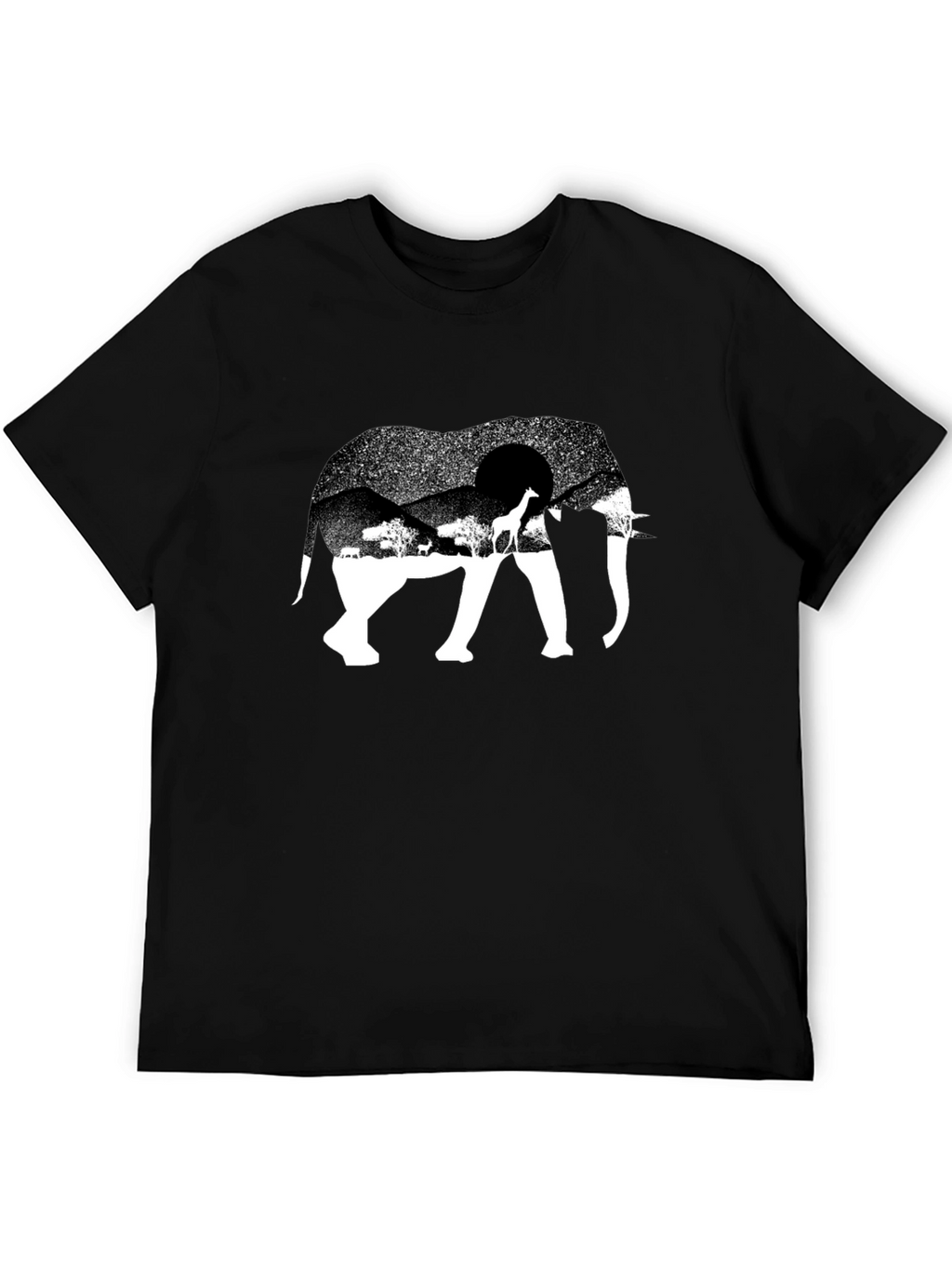 Elephant Safari Graphic Tee - Black